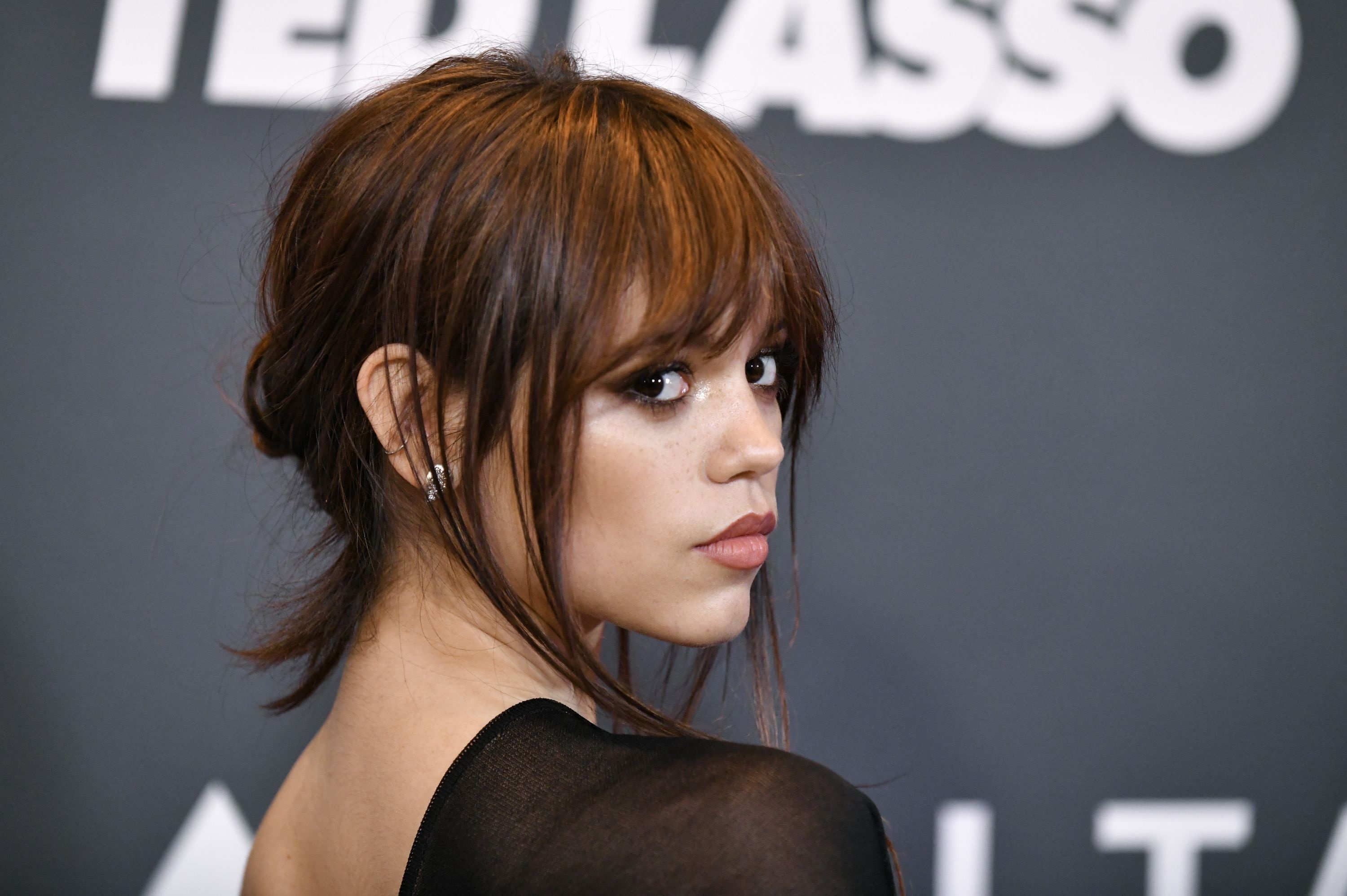 Jenna Ortega, Ted Lasso, messy updo with bangs, HD Desktop wallpaper