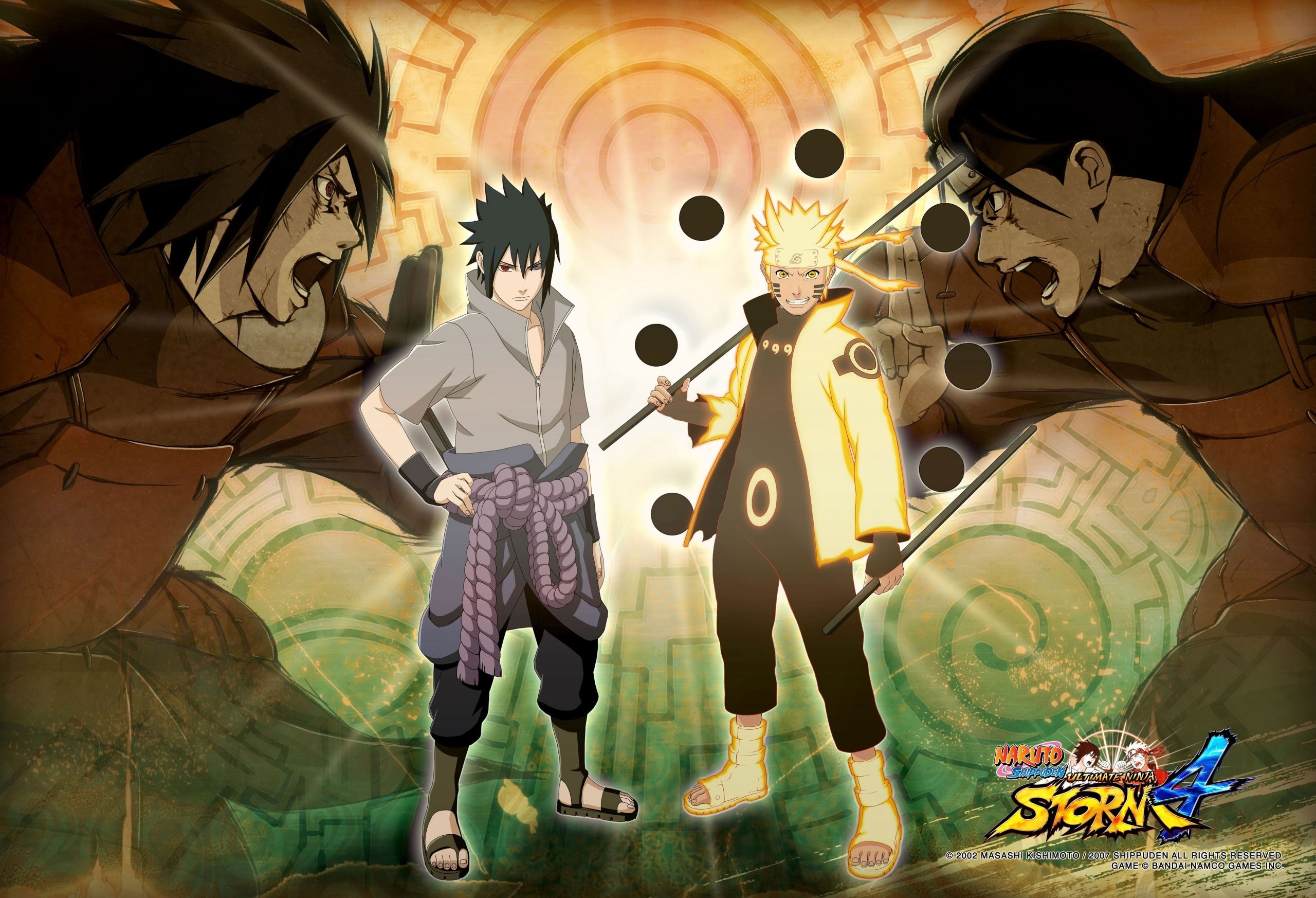 Naruto Shippuden: Ultimate Ninja Storm 4, Six Paths Sage Mode Naruto, Sasuke Uchiha, Madara Uchiha, Hashirama Senju, HD Desktop wallpaper