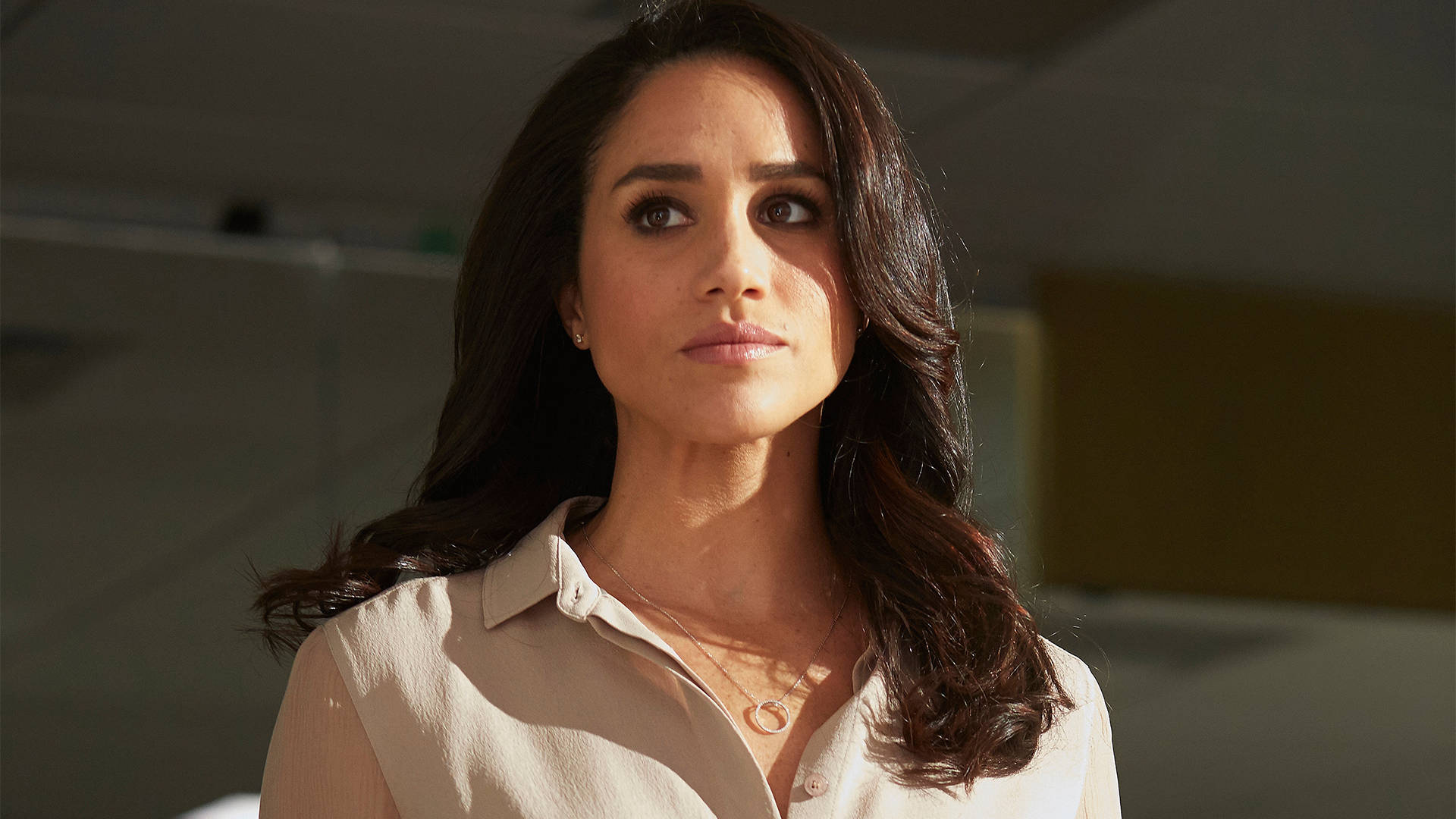 Rachel Zane, Meghan Markle, beige collared shirt, Full HD Desktop wallpaper