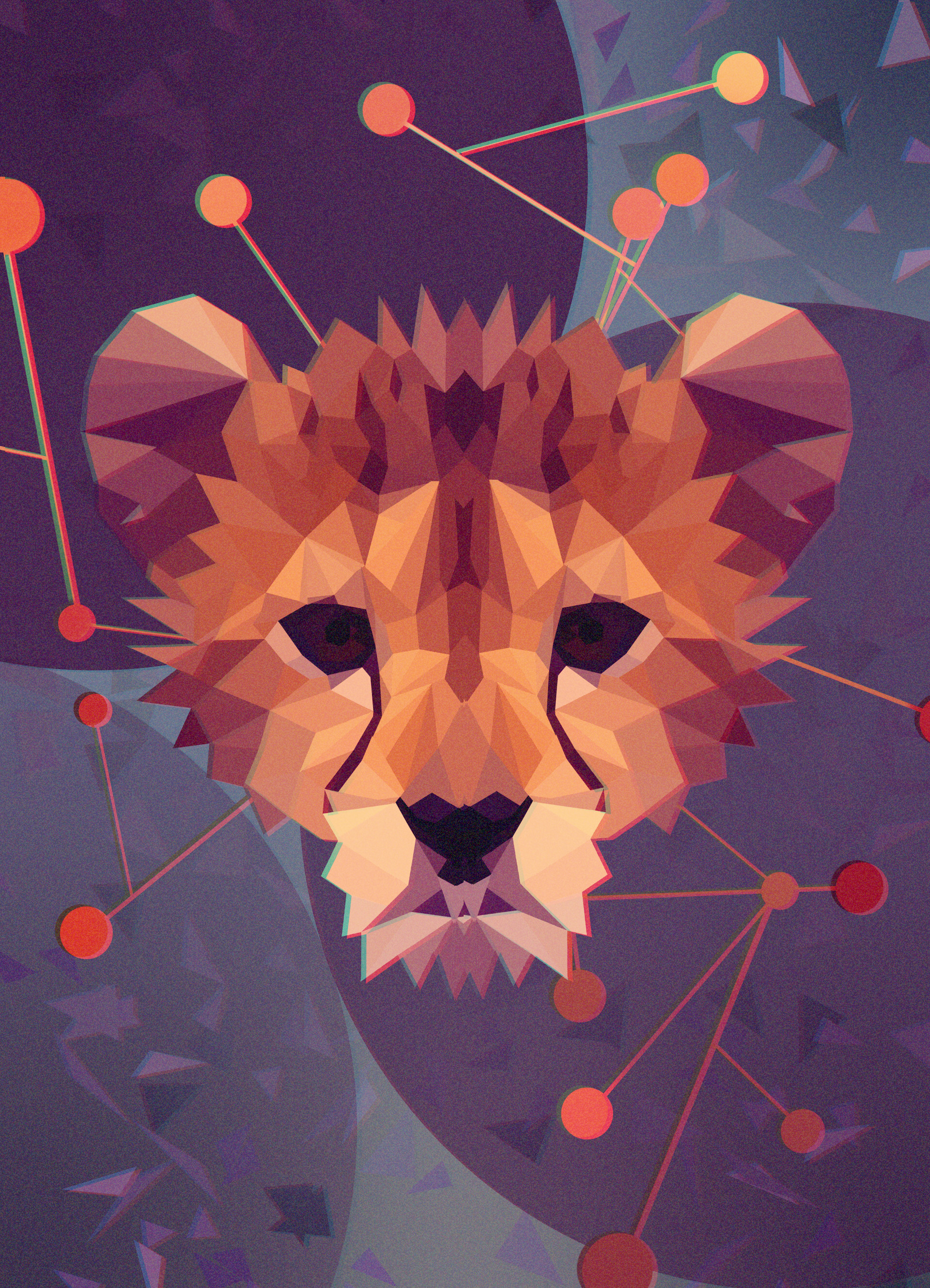 Geometric Animal, Vytautas Virkietis, Polygonal animal art, 1920x2660 HD Phone