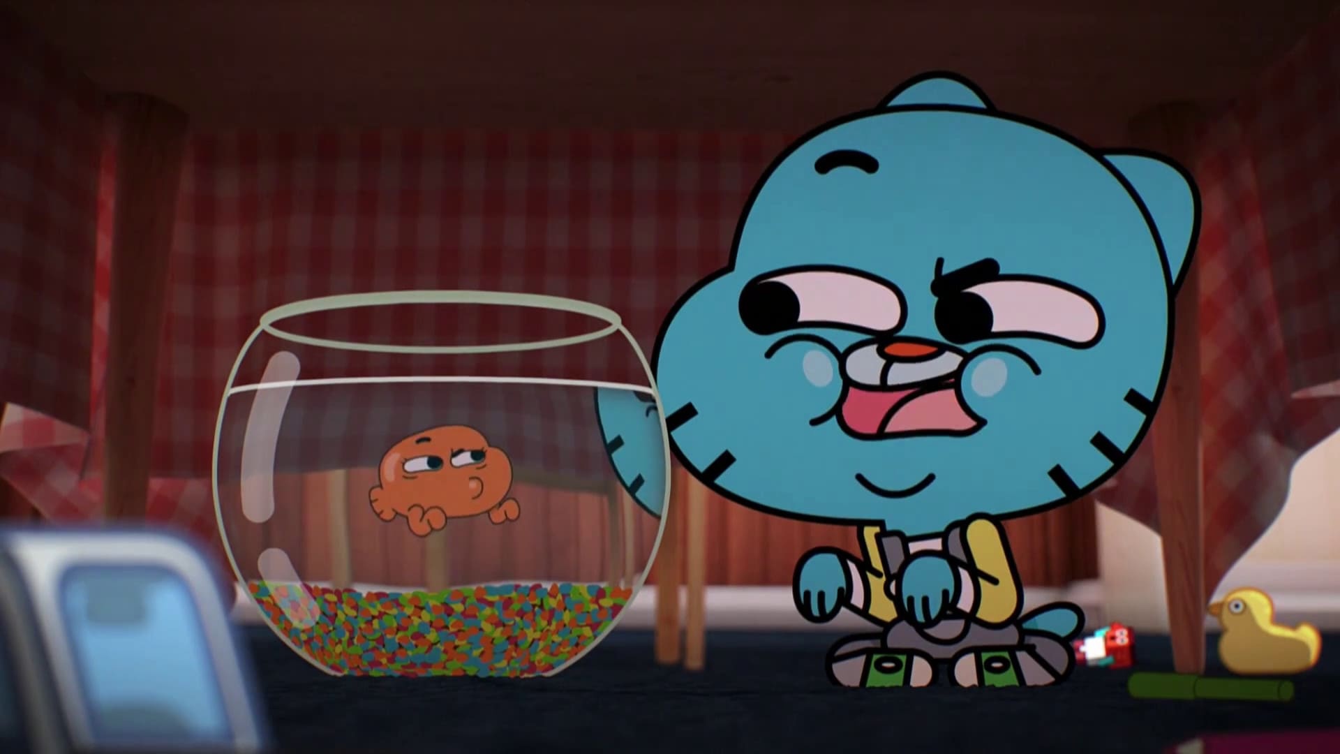 Gumball Watterson, Darwin Watterson, glass fishbowl, Full HD Desktop wallpaper