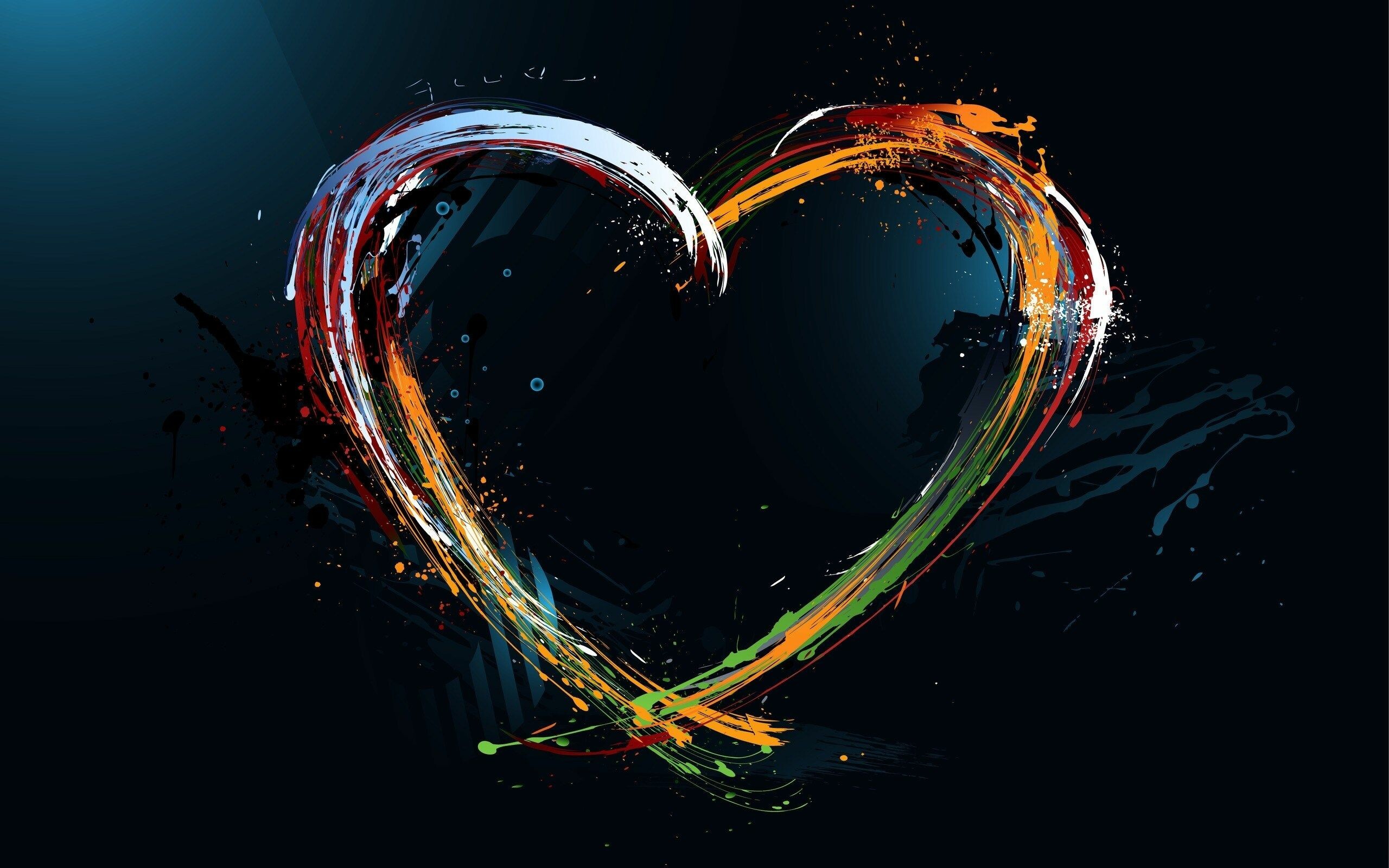 Colorful abstract heart, 4K HD, Backgrounds, 2560x1600 HD Desktop