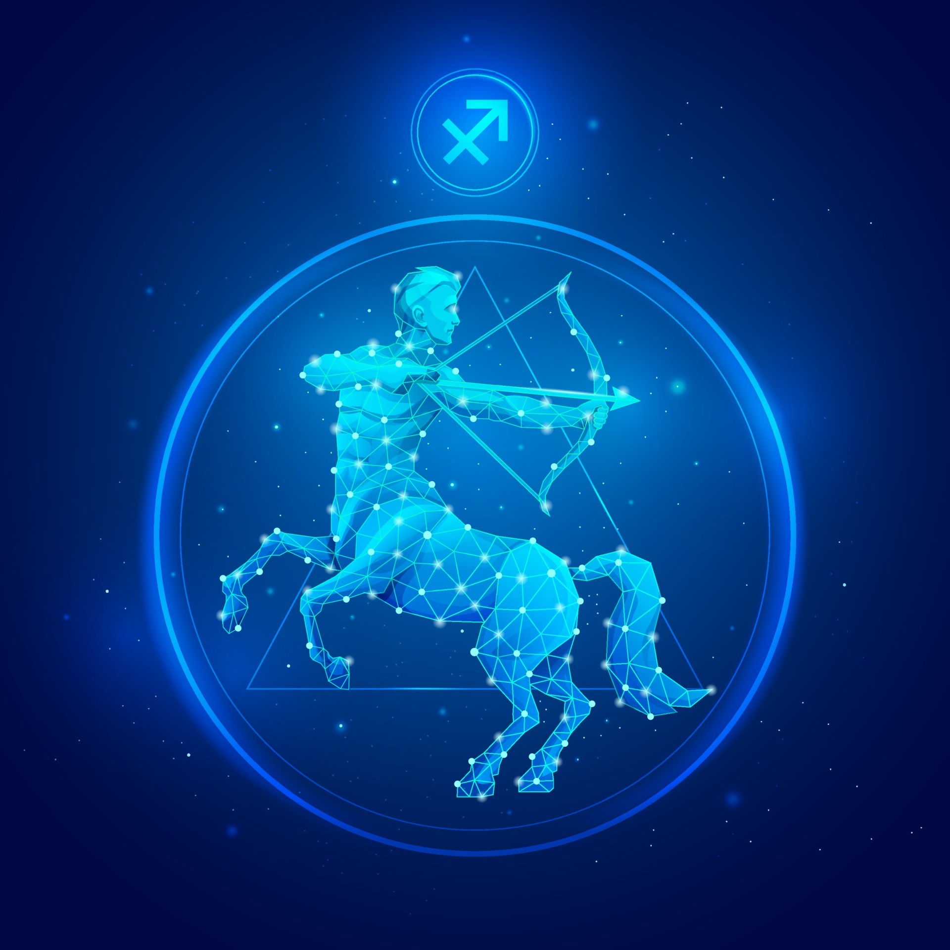 Sagittarius zodiac, Vector art, 1920x1920 HD Phone