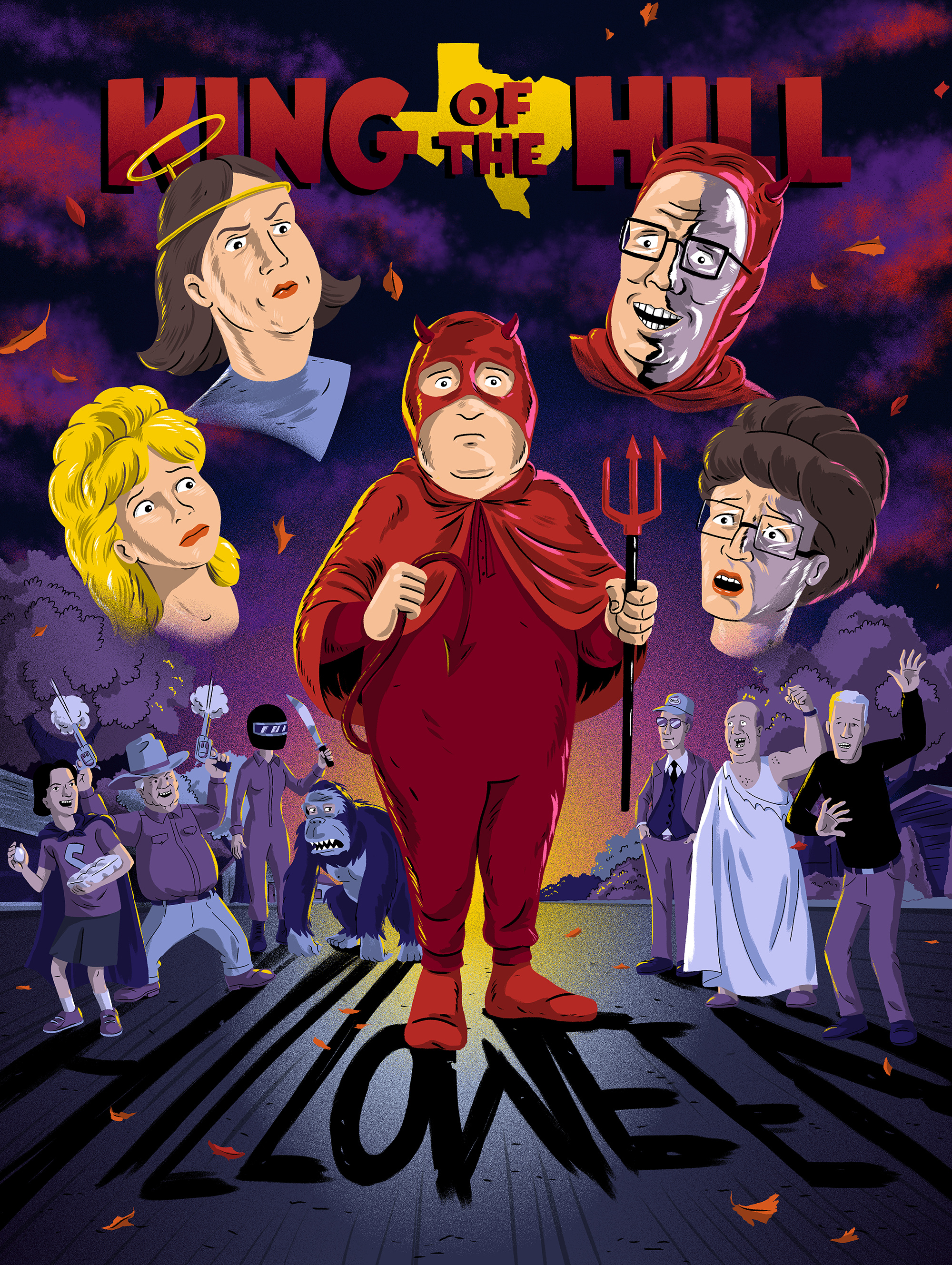 King of the Hill, JJ Harrison illustrator, Halloween episode, Artwork, 2000x2660 HD Phone