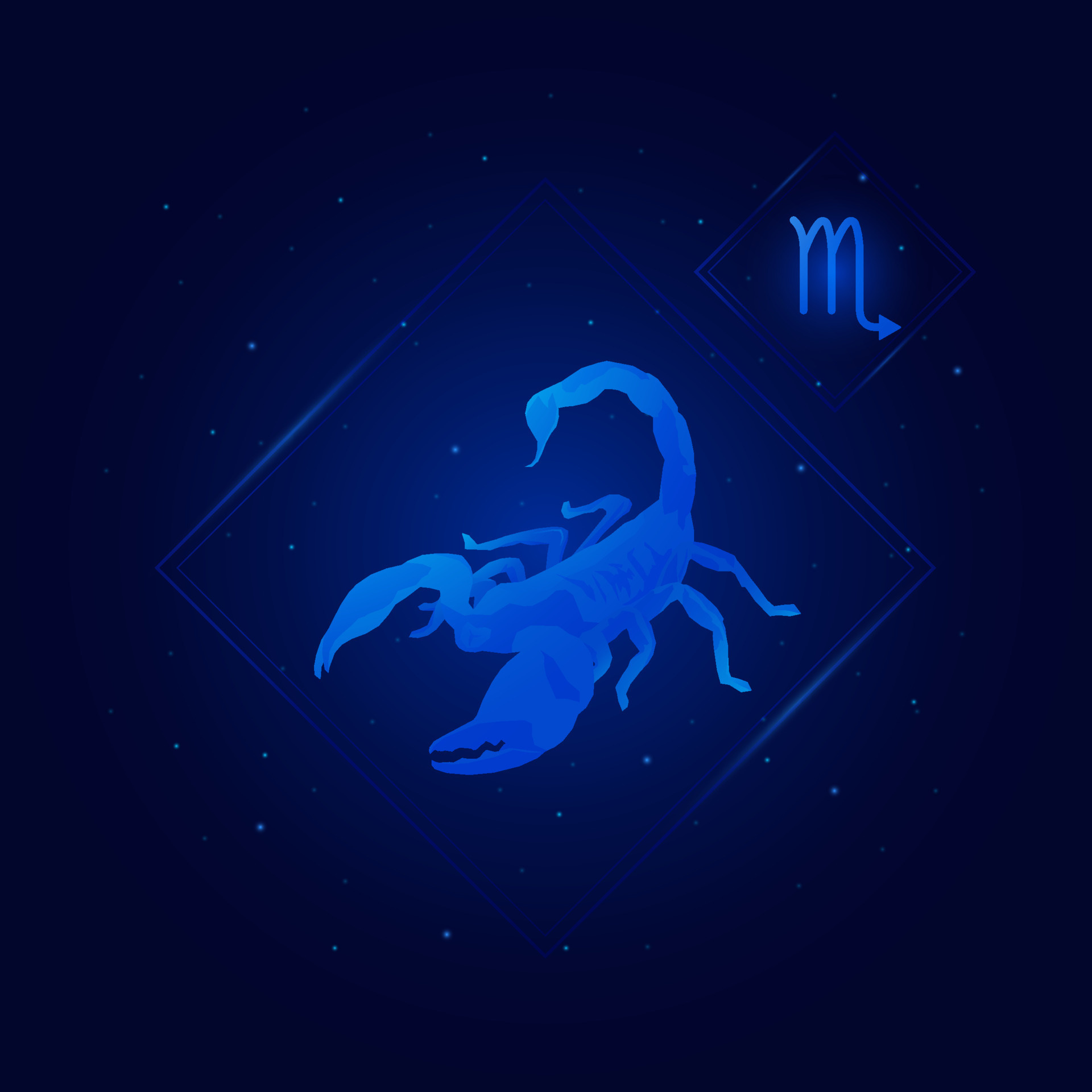 Scorpio zodiac, Galaxy stars, Astrology horoscope, Vector art, 1920x1920 HD Phone