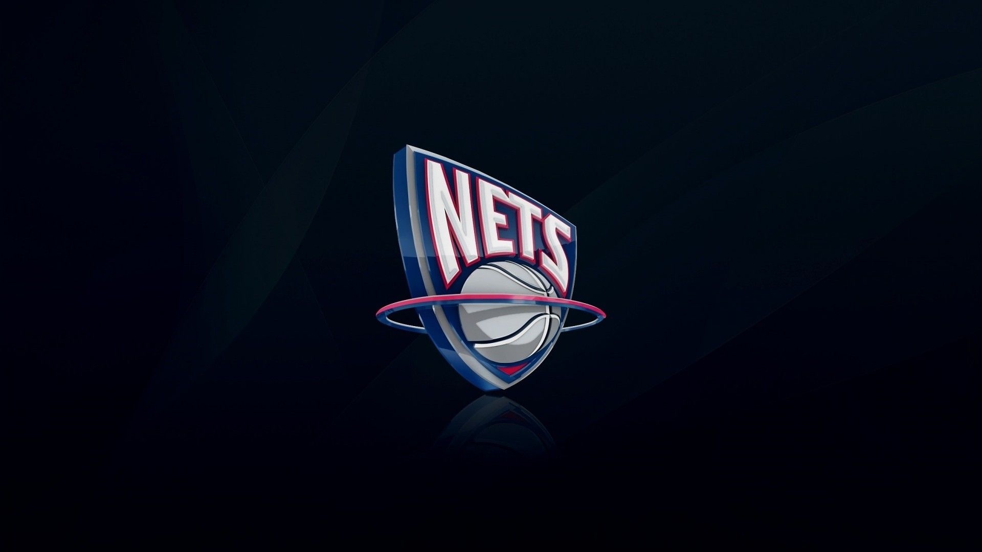 New Jersey Nets logo, Glossy 3D shield emblem, NBA, Full HD Desktop wallpaper