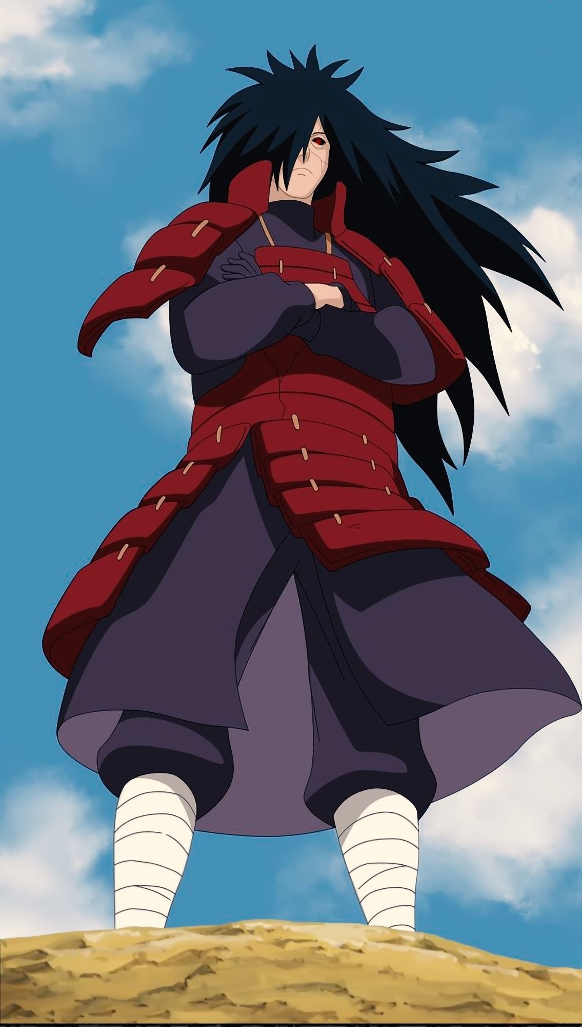 Madara Uchiha, Naruto Shippuden, Red samurai armor, HD Phone wallpaper