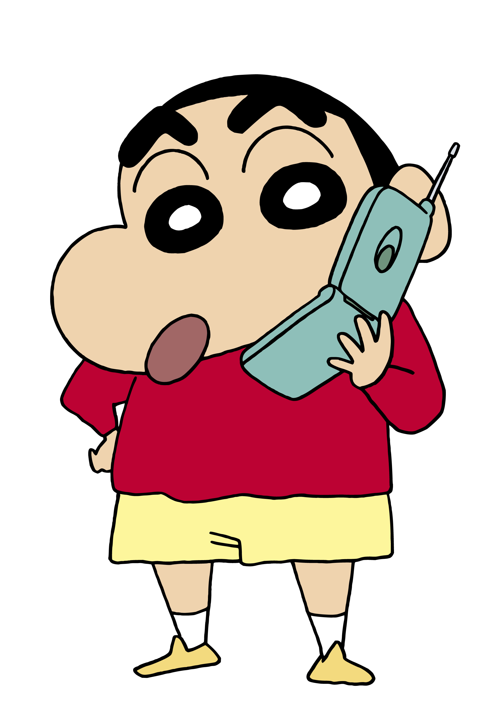 Shinnosuke Nohara, teal flip phone, Crayon Shin-chan, HD Phone wallpaper