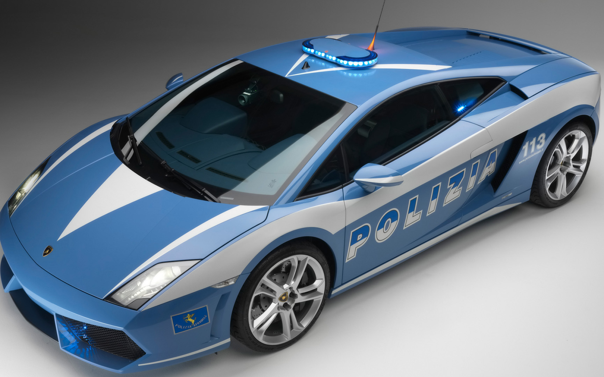 Lamborghini Gallardo LP560-4 Polizia, Polizia di Stato livery, Blue emergency lightbar, HD Desktop wallpaper