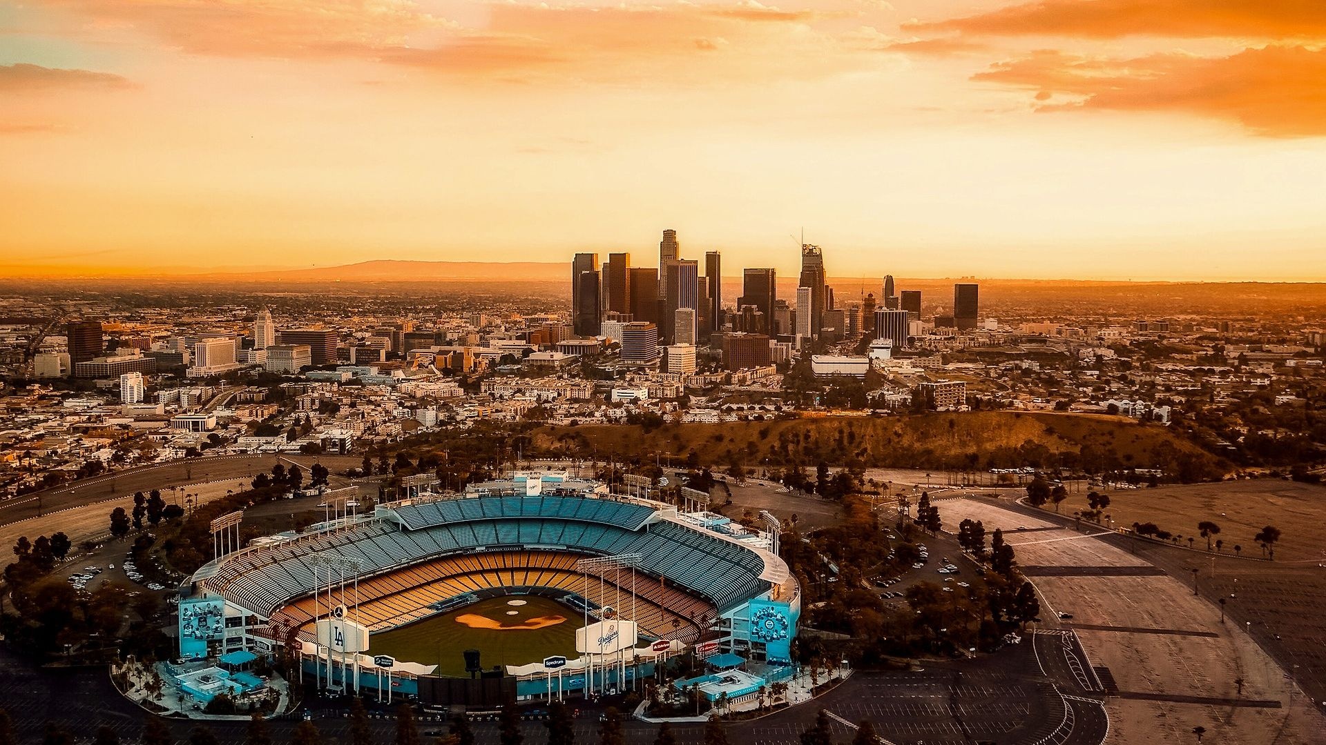 Los Angeles Skyline, Travels, Download HD wallpaper, 1920x1080 Full HD Desktop