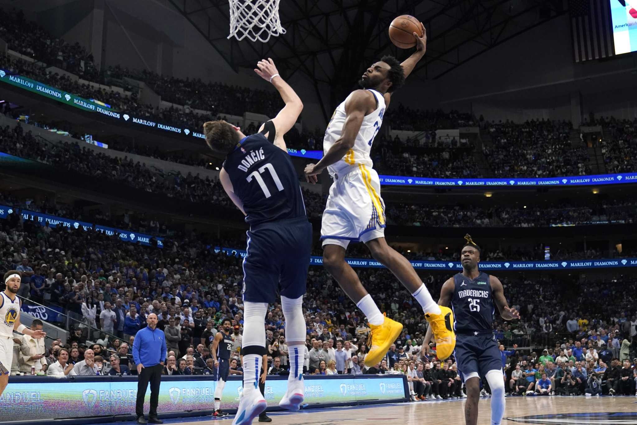 Andrew Wiggins, Luka Dončić, Golden State Warriors, Dallas Mavericks, HD Desktop wallpaper