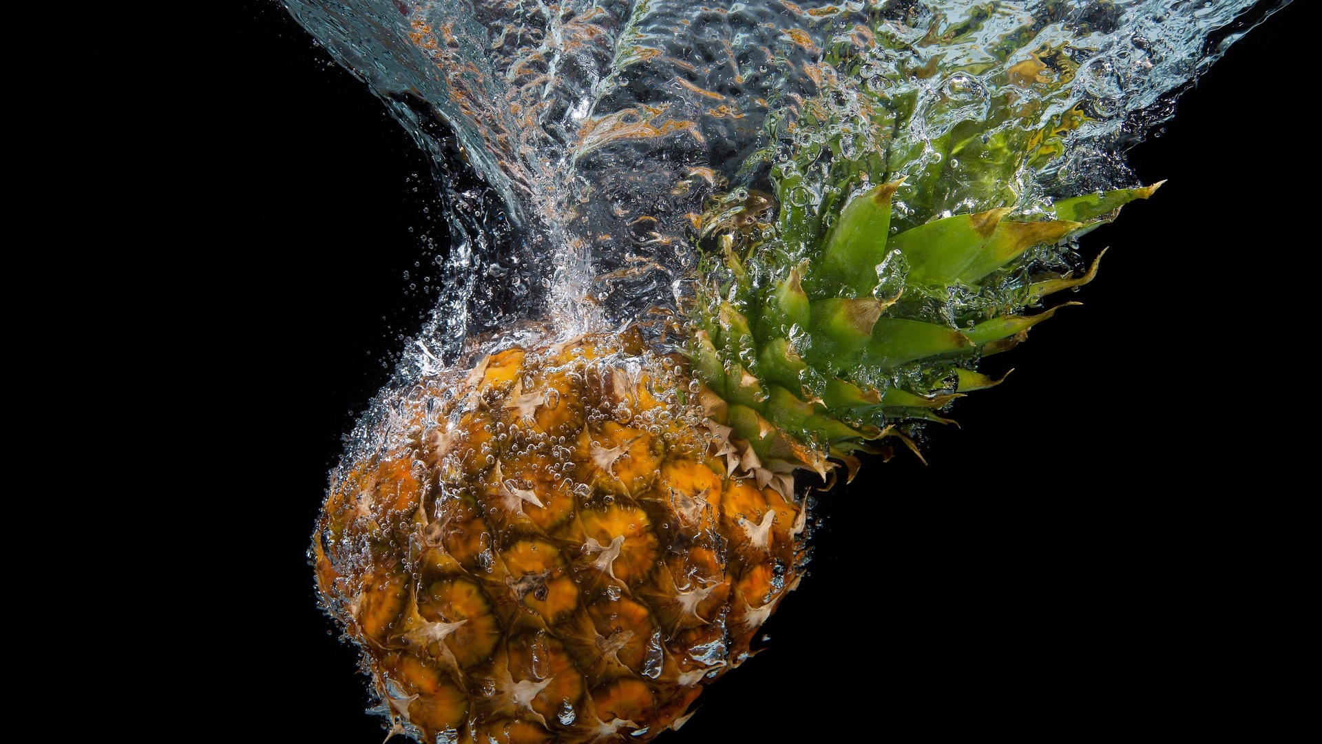 Water splash, Laptop wallpaper, Pineapple, Summer, 1920x1080 Full HD Desktop