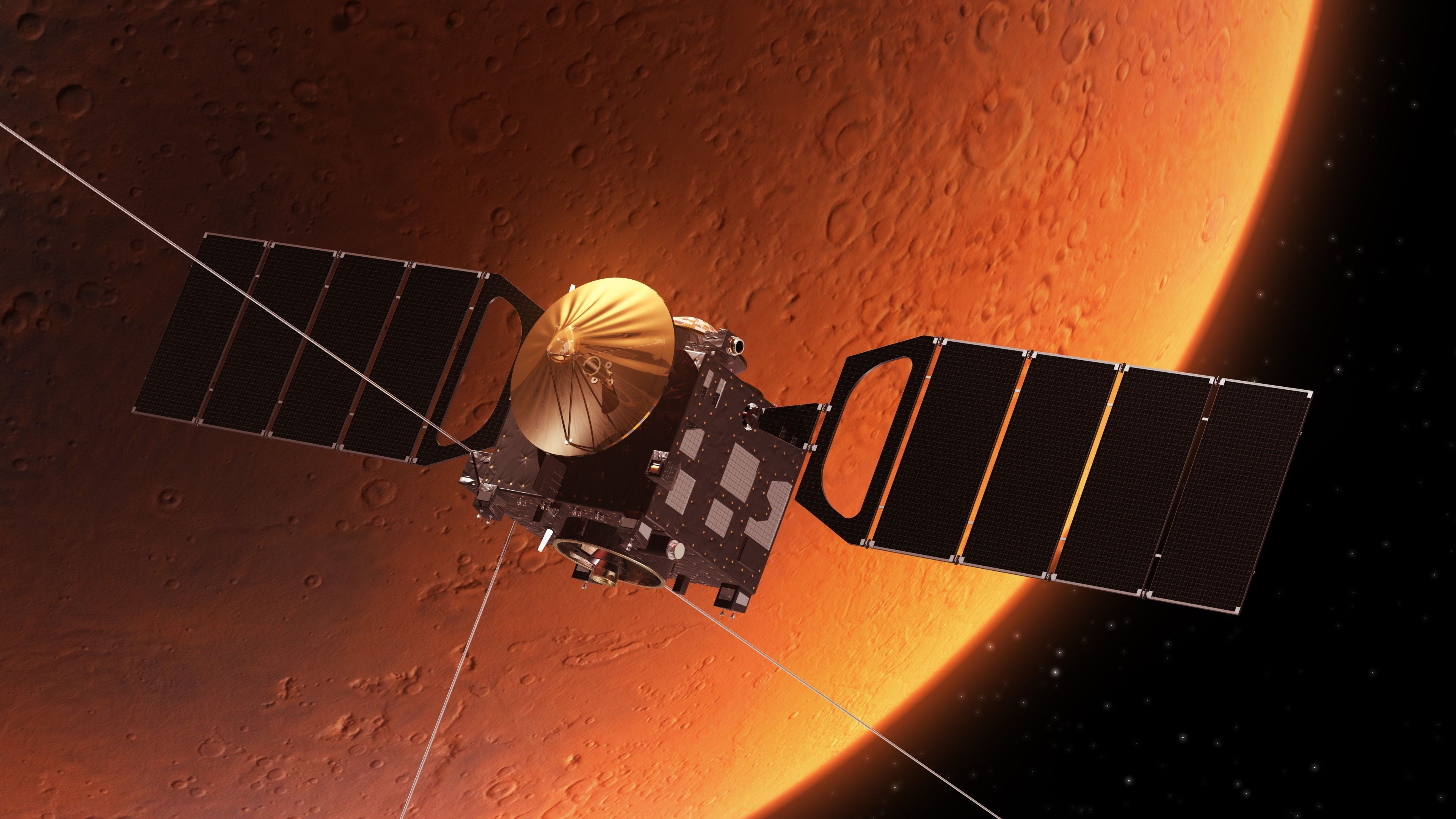 Mars orbit 4K spacecraft, High-definition wallpaper, 3840x2160 4K Desktop