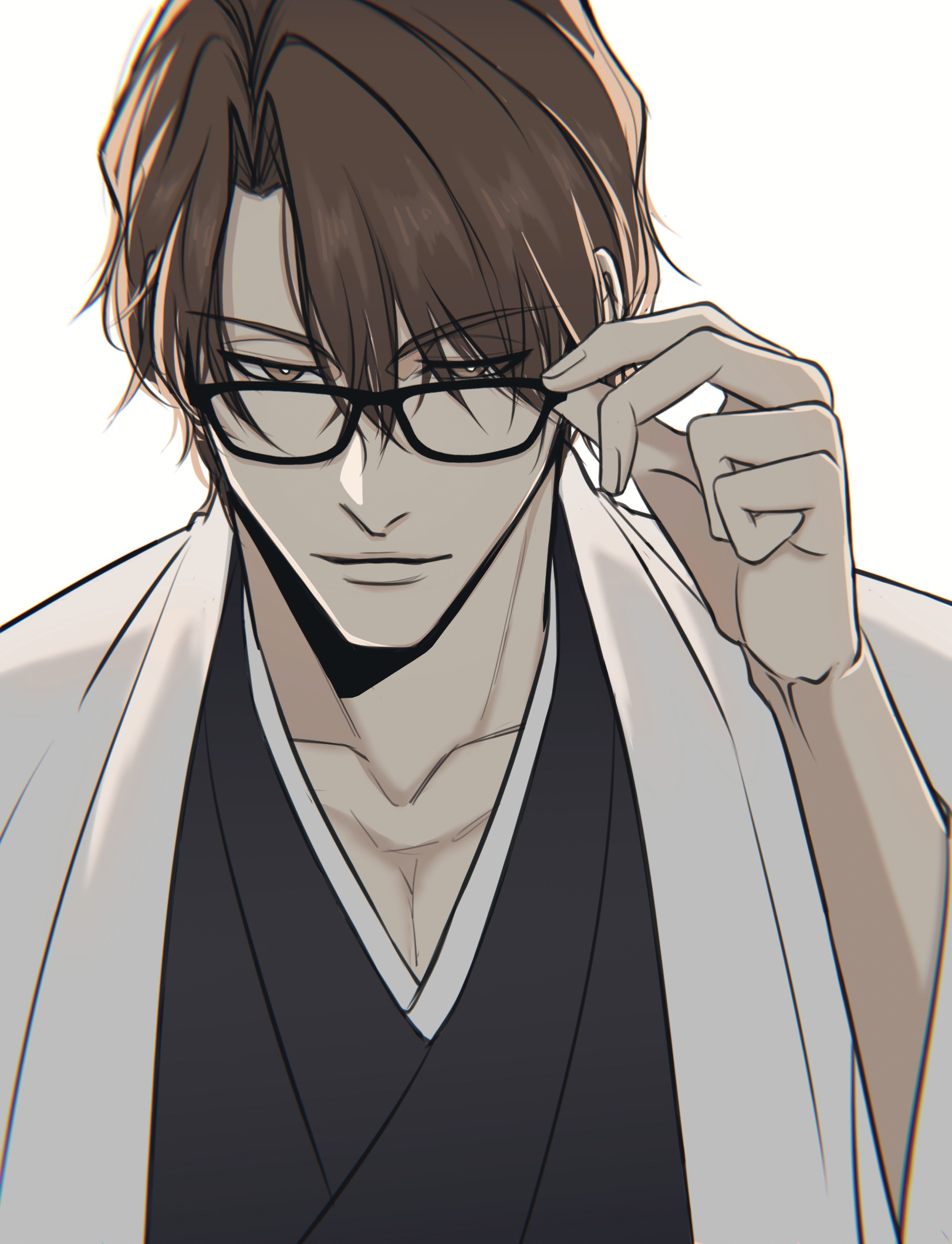 Sosuke Aizen, Black frame glasses, Captain haori, HD Phone wallpaper