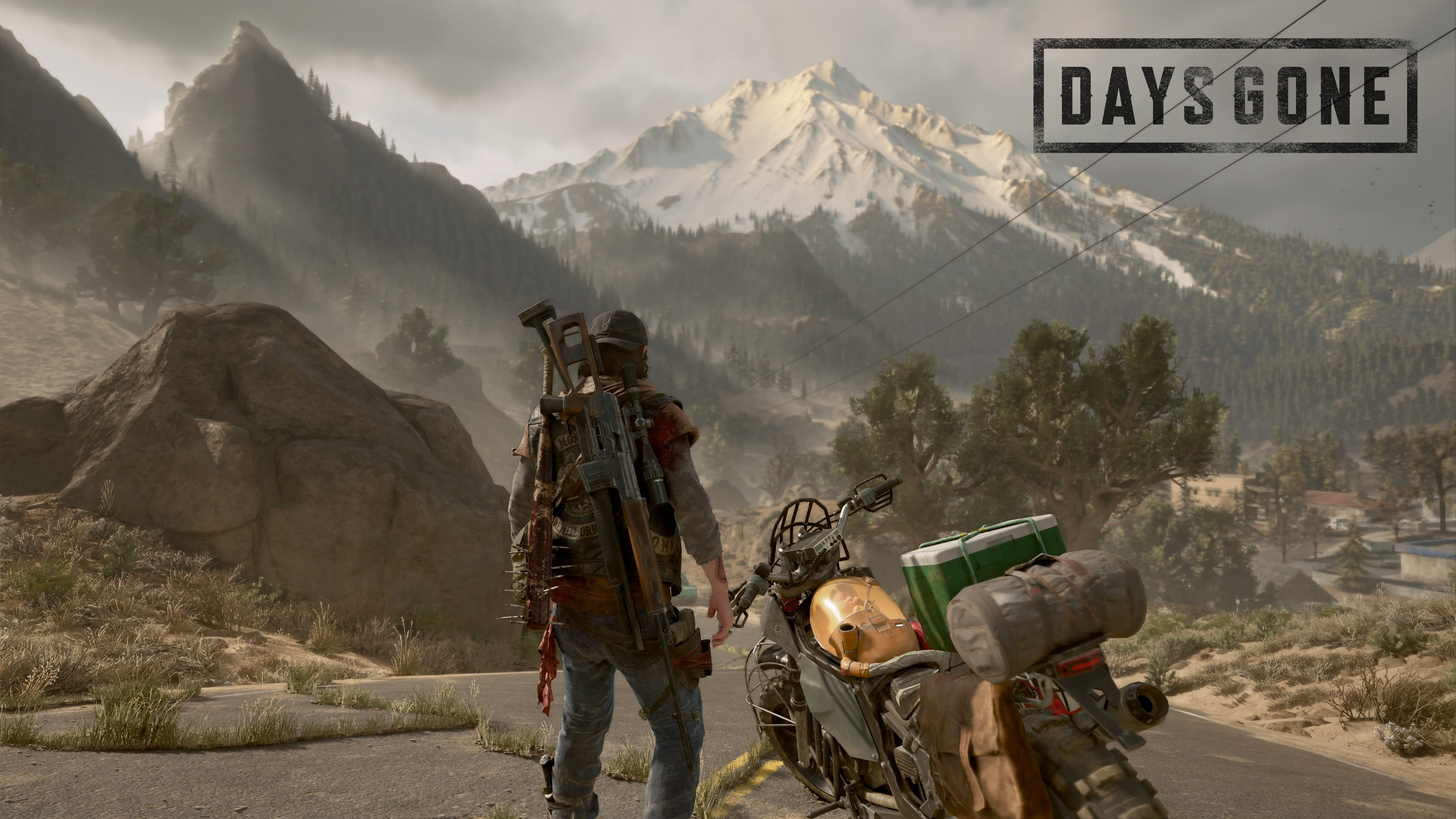 Deacon St. John, custom drifter bike, DAYS GONE text, 4K Desktop wallpaper