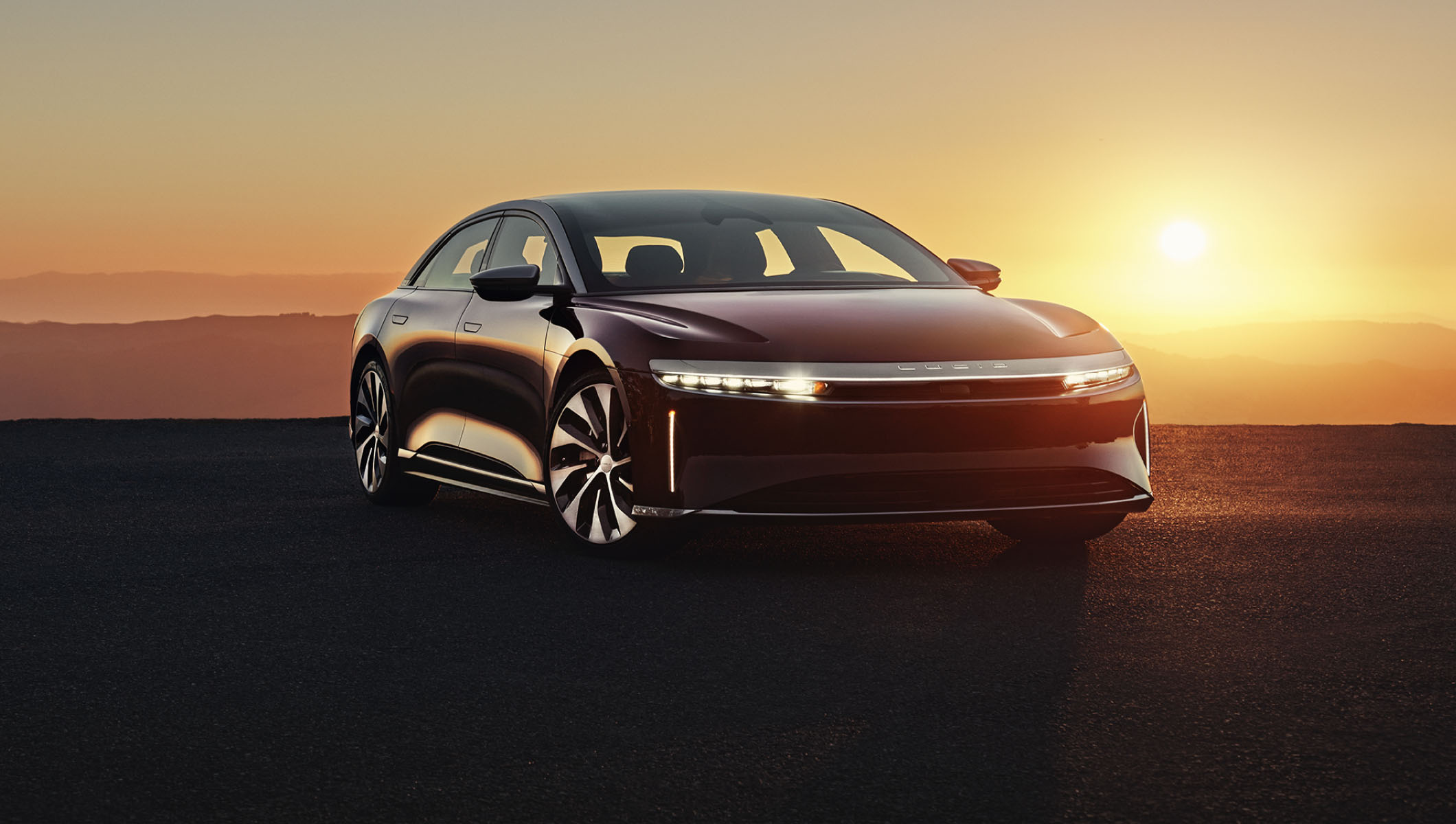 Sunset, Lucid Motors Wallpaper, 2120x1200 HD Desktop