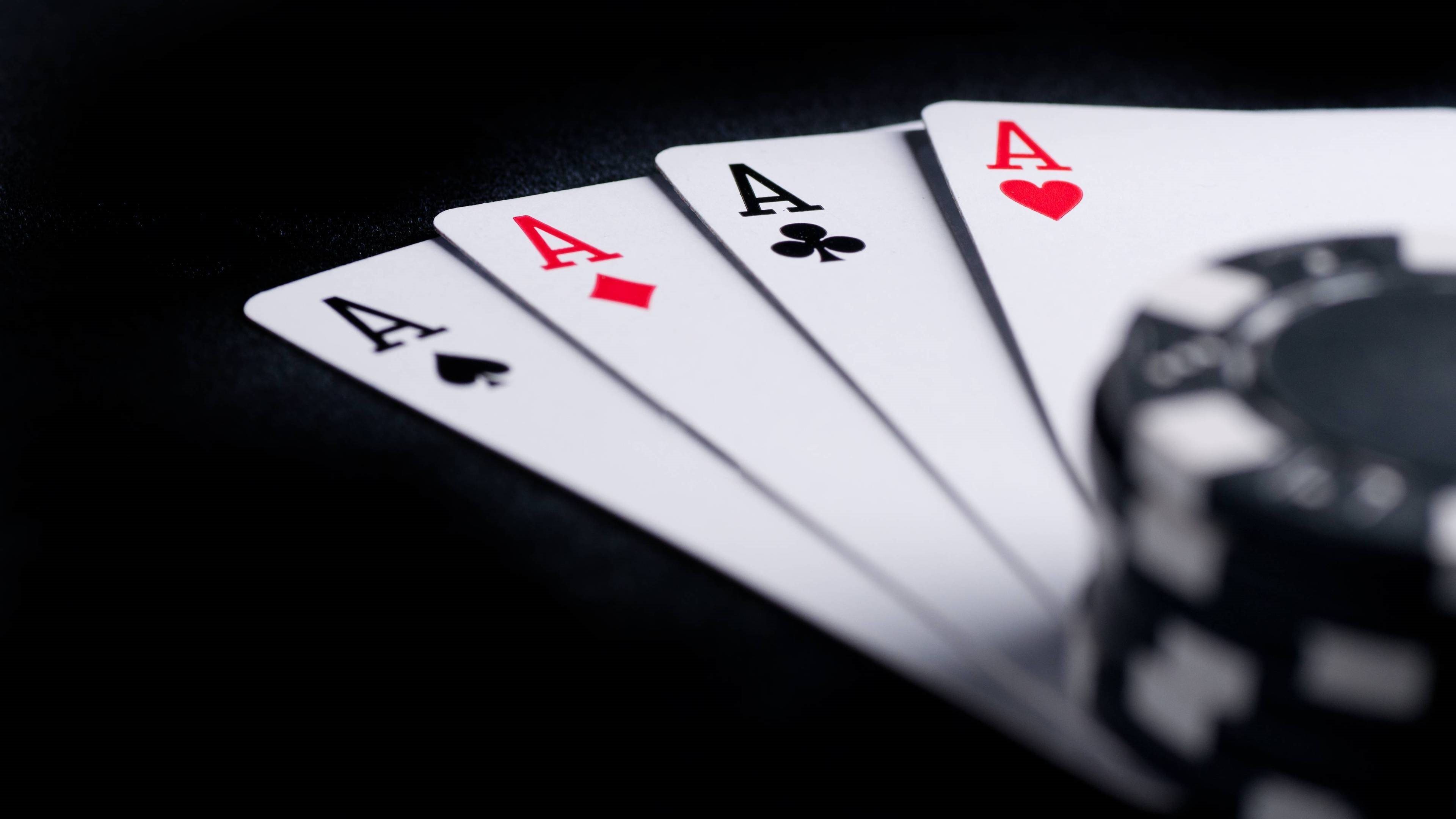 Quad aces, Poker Wallpaper, 3840x2160 4K Desktop