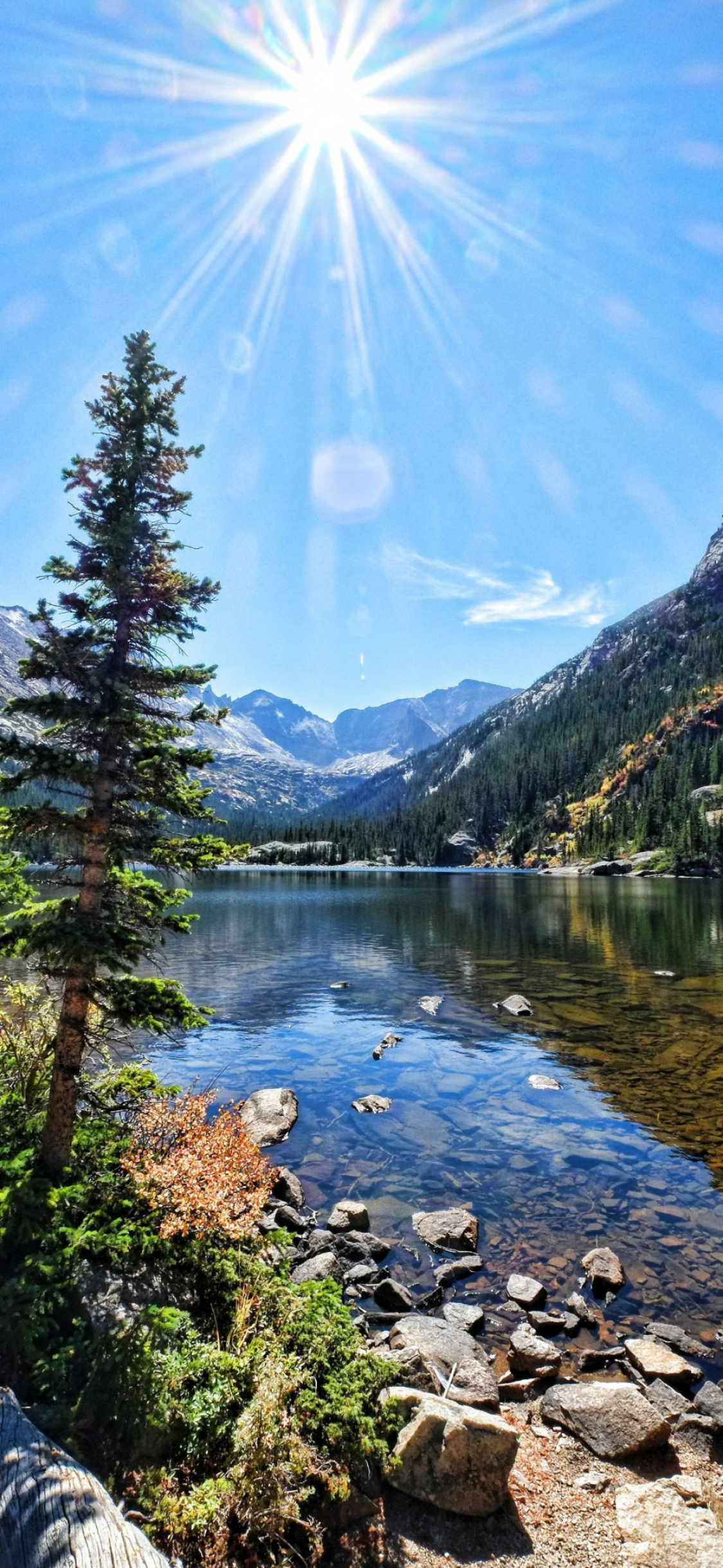 Mills Lake, Colorado Wallpaper, 1130x2440 HD Phone