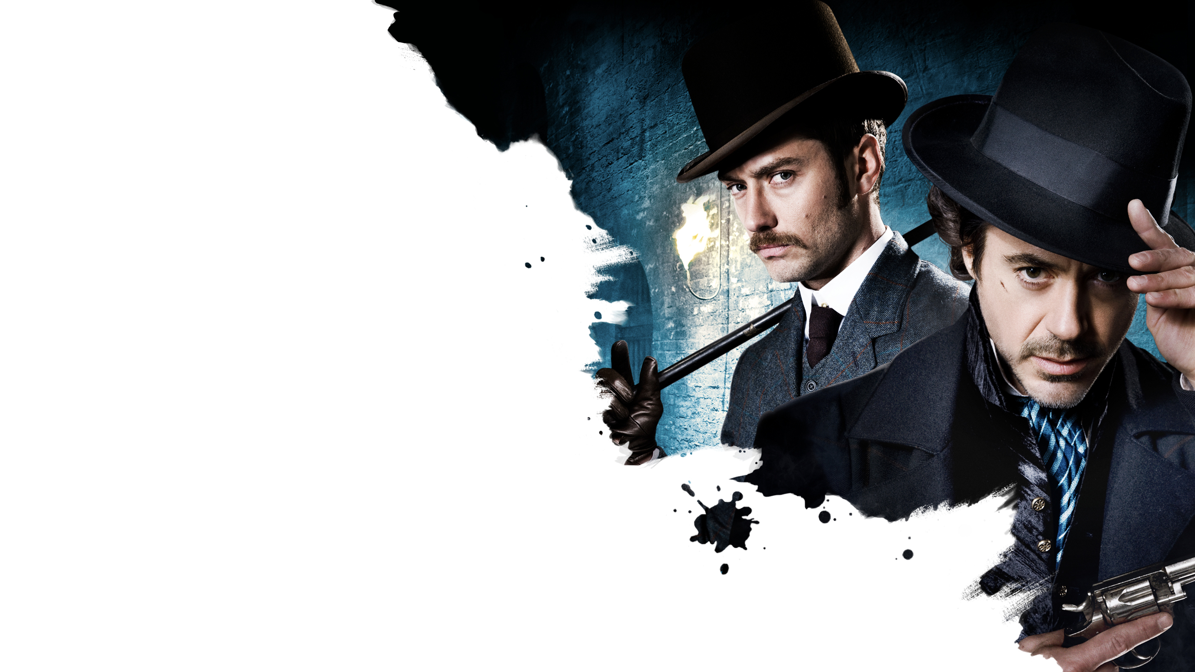 Robert Downey Jr., Dashing detective, Mysterious backdrop, Action-packed, 3840x2160 4K Desktop