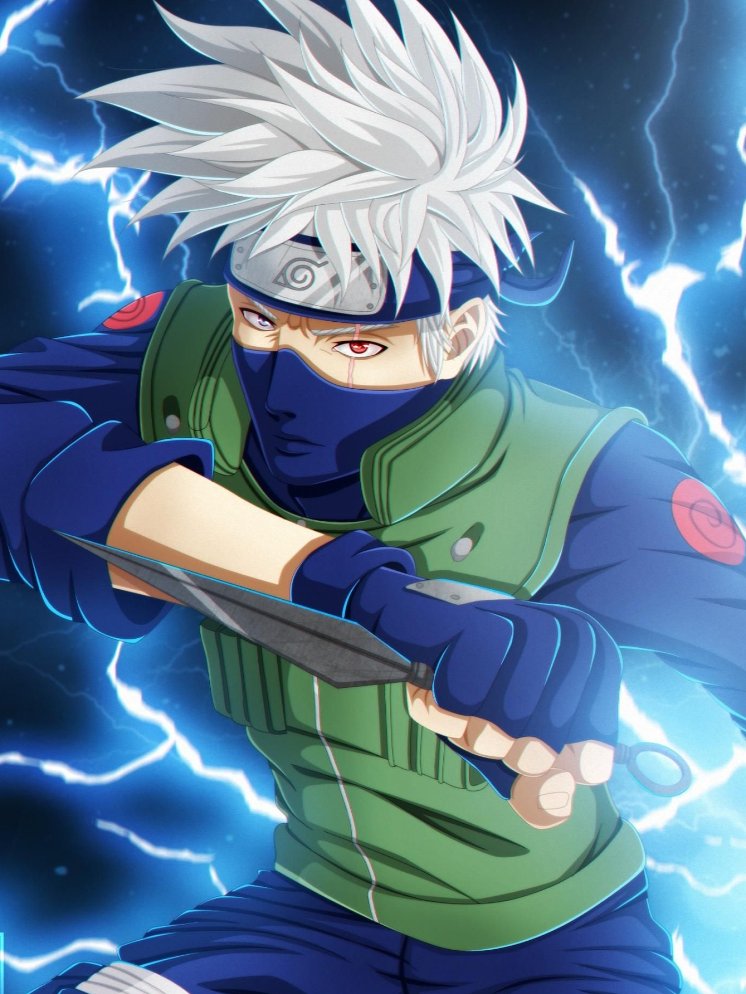 Kakashi Hatake, Sharingan eye, Kunai knife, HD Phone wallpaper