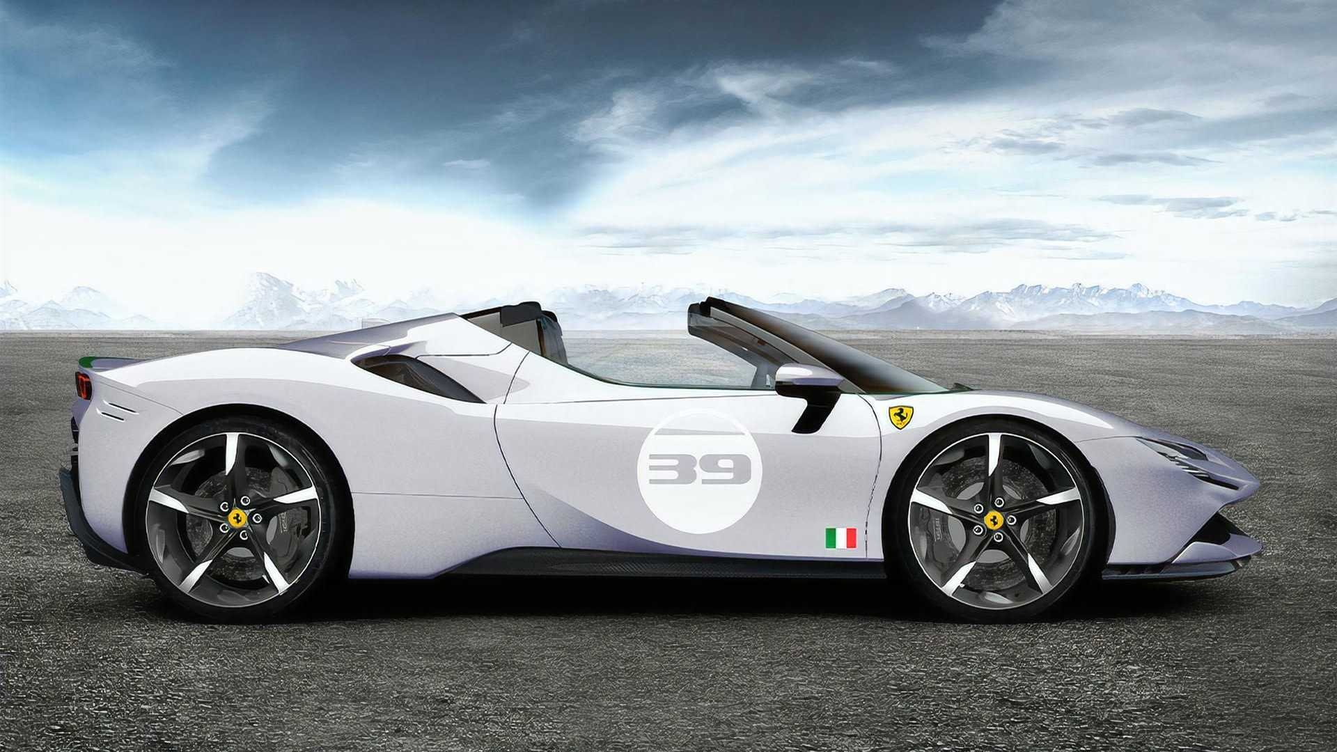 Ferrari SF90, Cavalcade special edition, Bianco Courmayeur beauty, Anniversary celebration, 1920x1080 Full HD Desktop