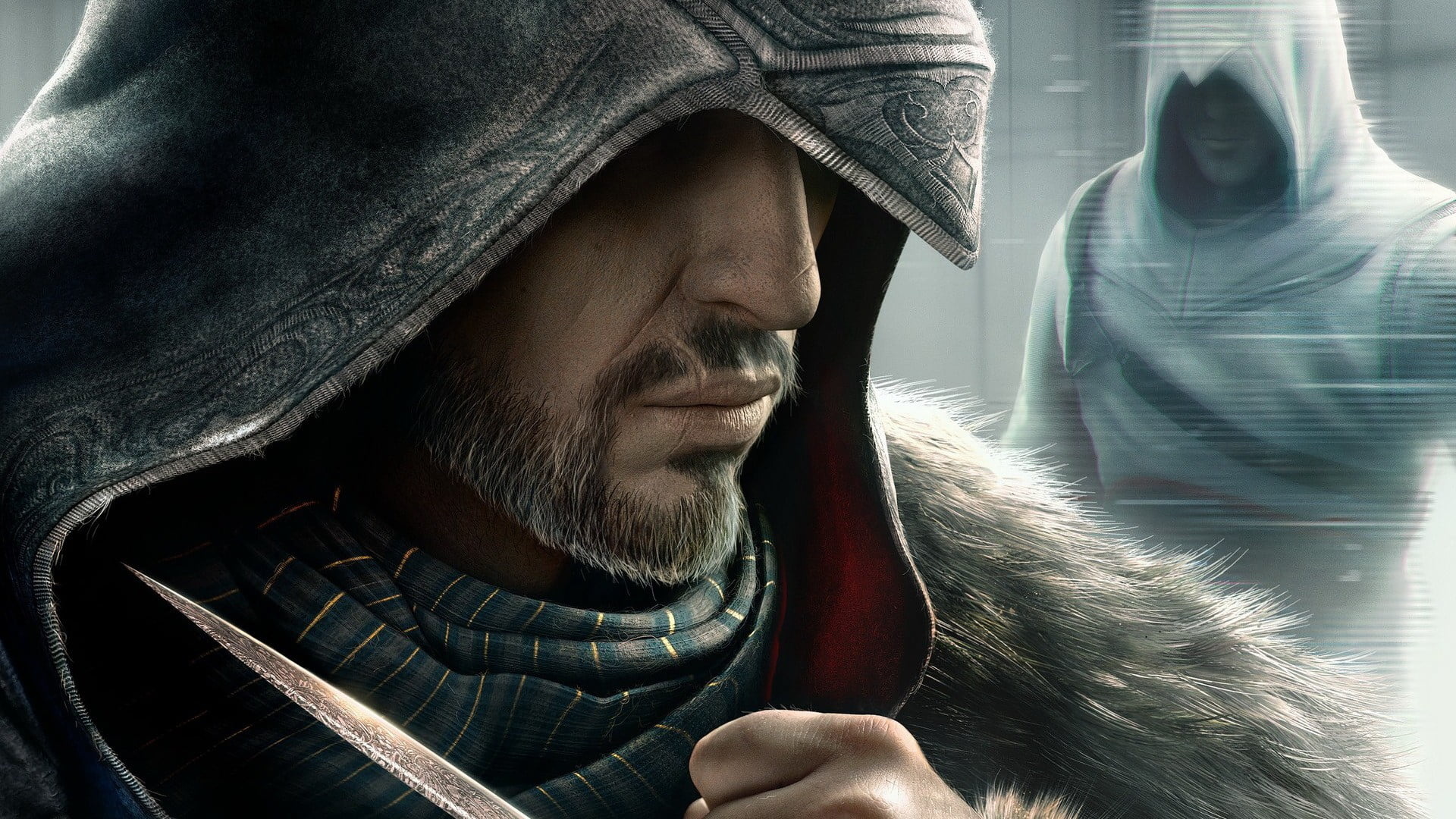 Ezio Auditore da Firenze, Altair Ibn-La'Ahad, Assassin's Creed: Revelations, Engraved hidden blade, Full HD Desktop wallpaper