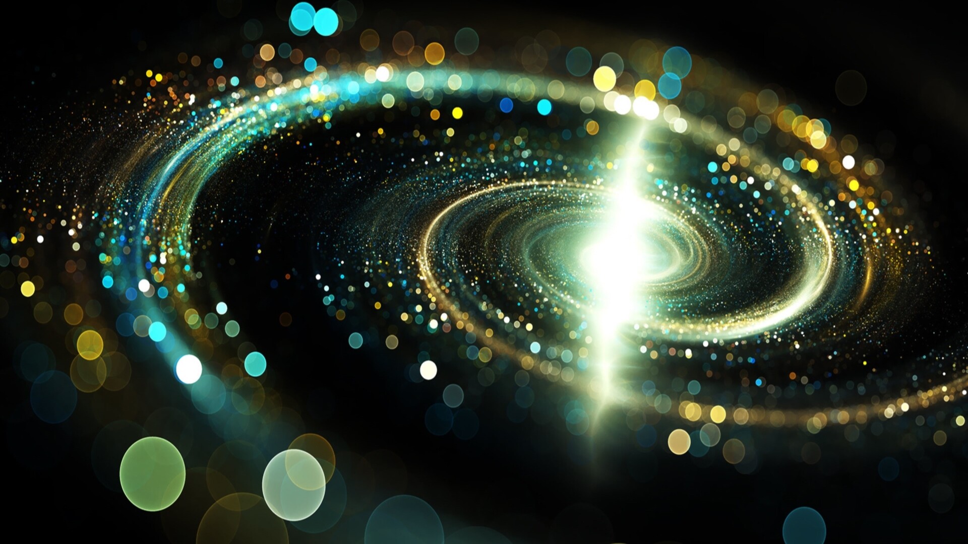 Spiral galaxy, Glow in the Dark Wallpaper, 1920x1080 Full HD Desktop