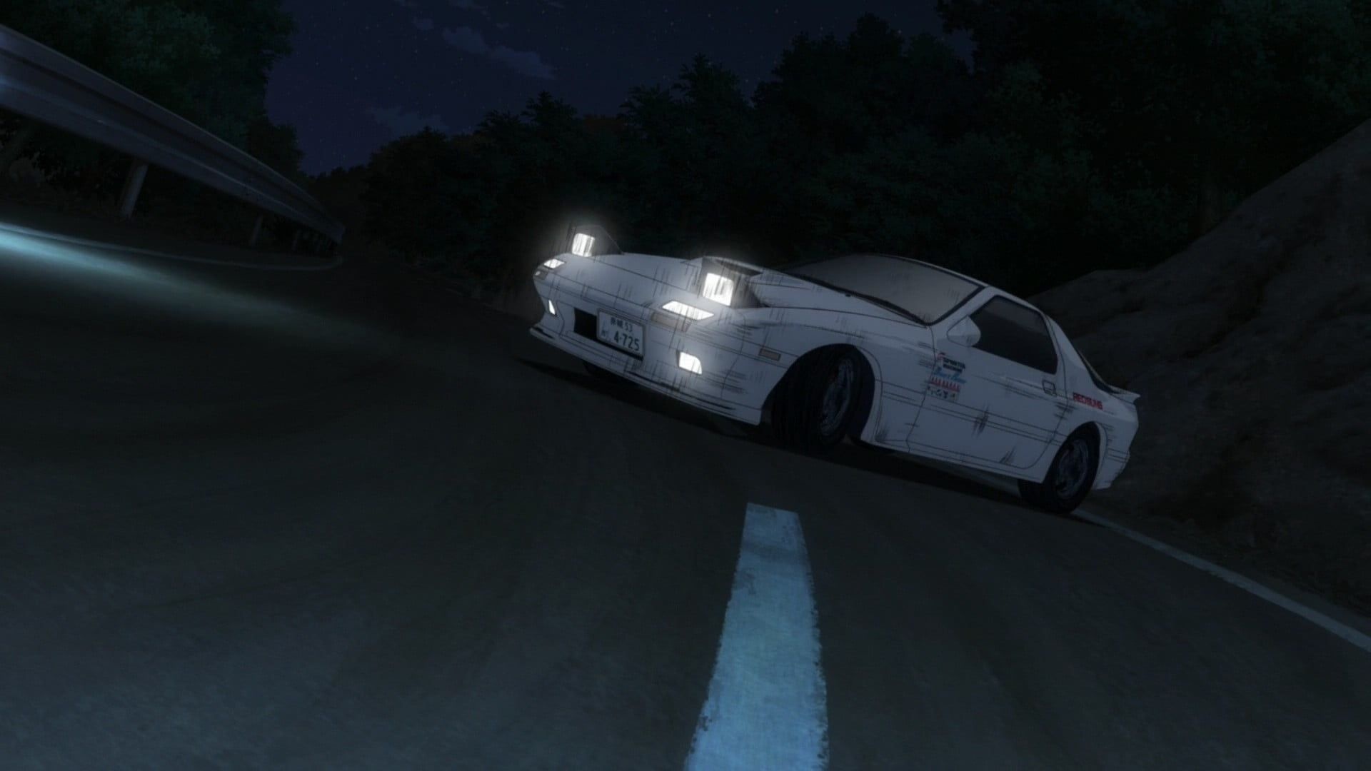 Initial D Anime, White coupe, Ryosuke Takahashi, Mazda RX-7, 1920x1080 Full HD Desktop