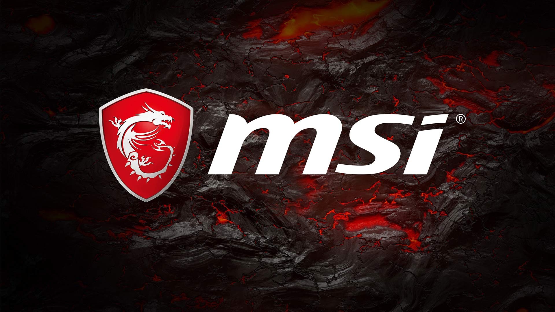 MSI dragon shield emblem, msi wordmark, cracked volcanic lava rock, Full HD Desktop wallpaper