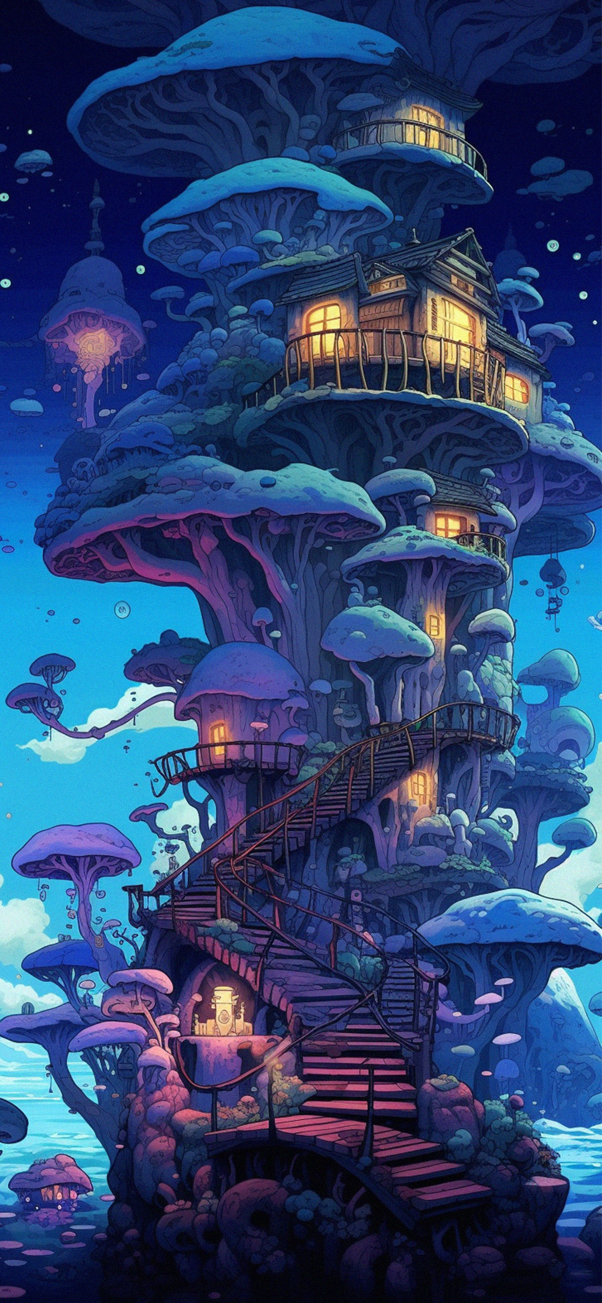 Fantasy house, Aesthetic Wallpaper, 1190x2560 HD Phone