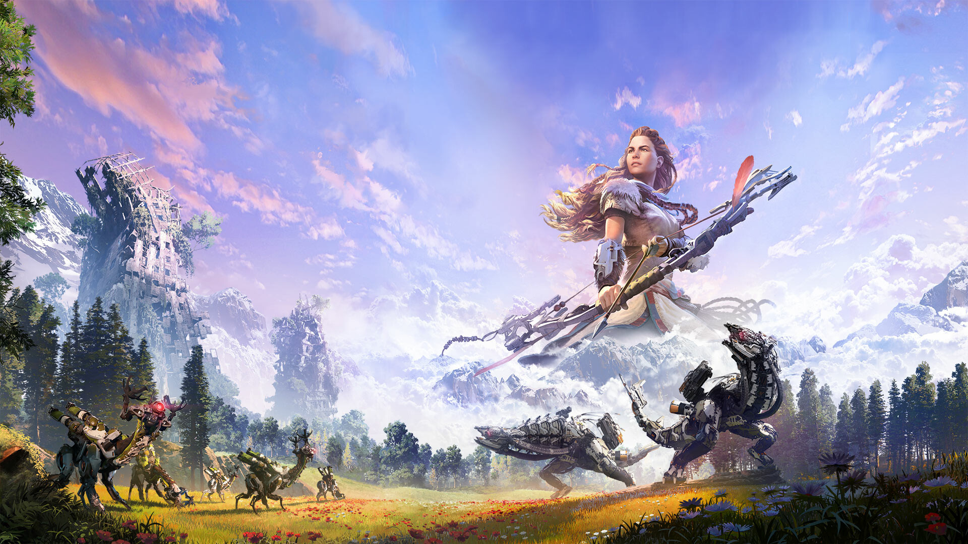 Horizon Zero Dawn, PlayStation universe, HD wallpapers, Futuristic landscapes, 1920x1080 Full HD Desktop