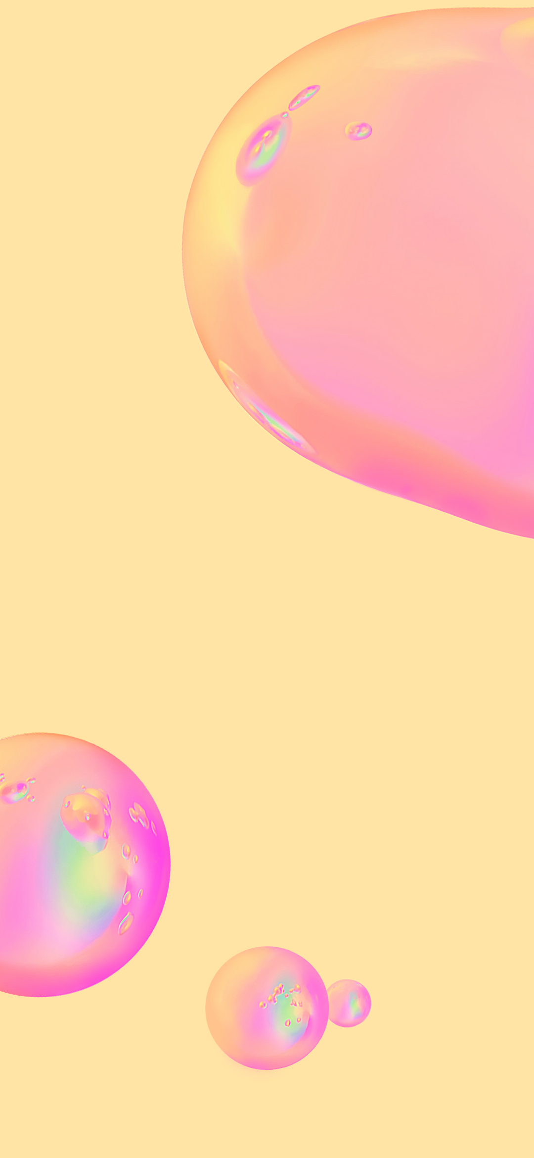 Bubbles, Holographic Wallpaper, 1080x2340 HD Phone