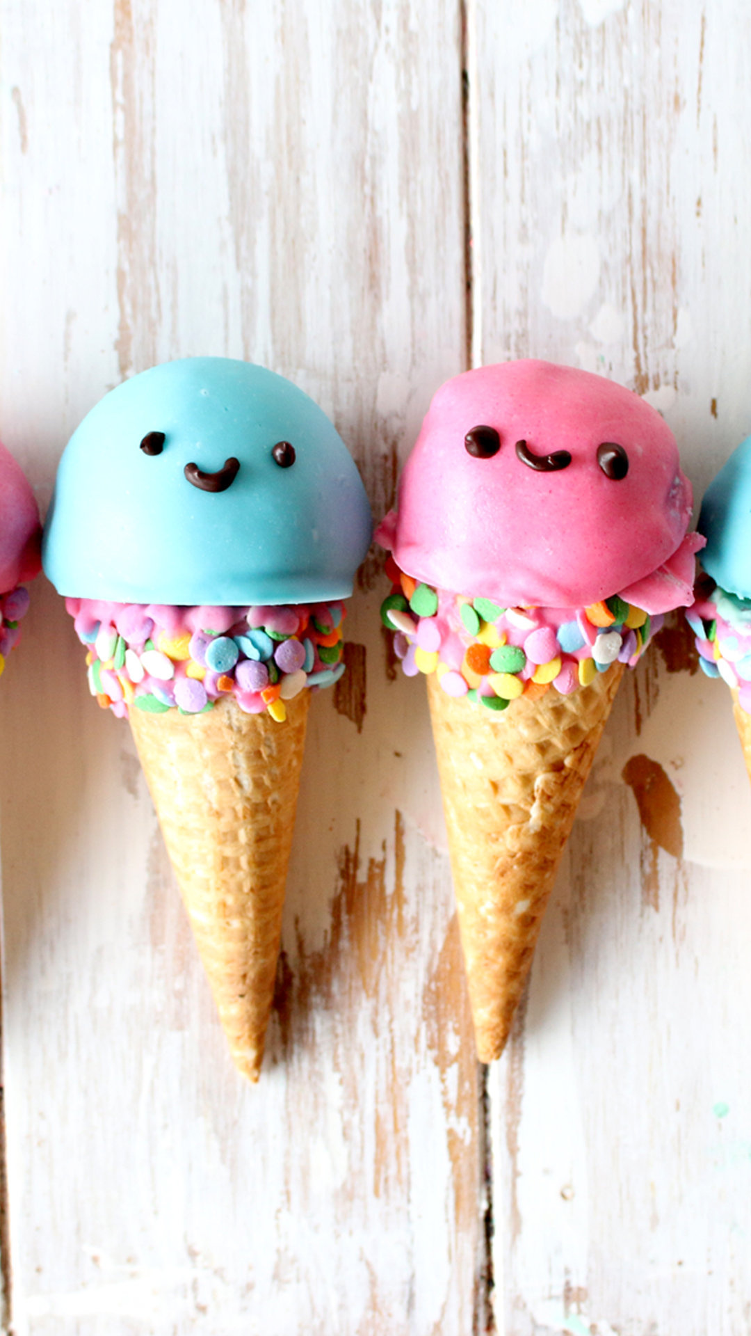 Kawaii, Ice Cream Cone Wallpaper, 1080x1920 Full HD Phone