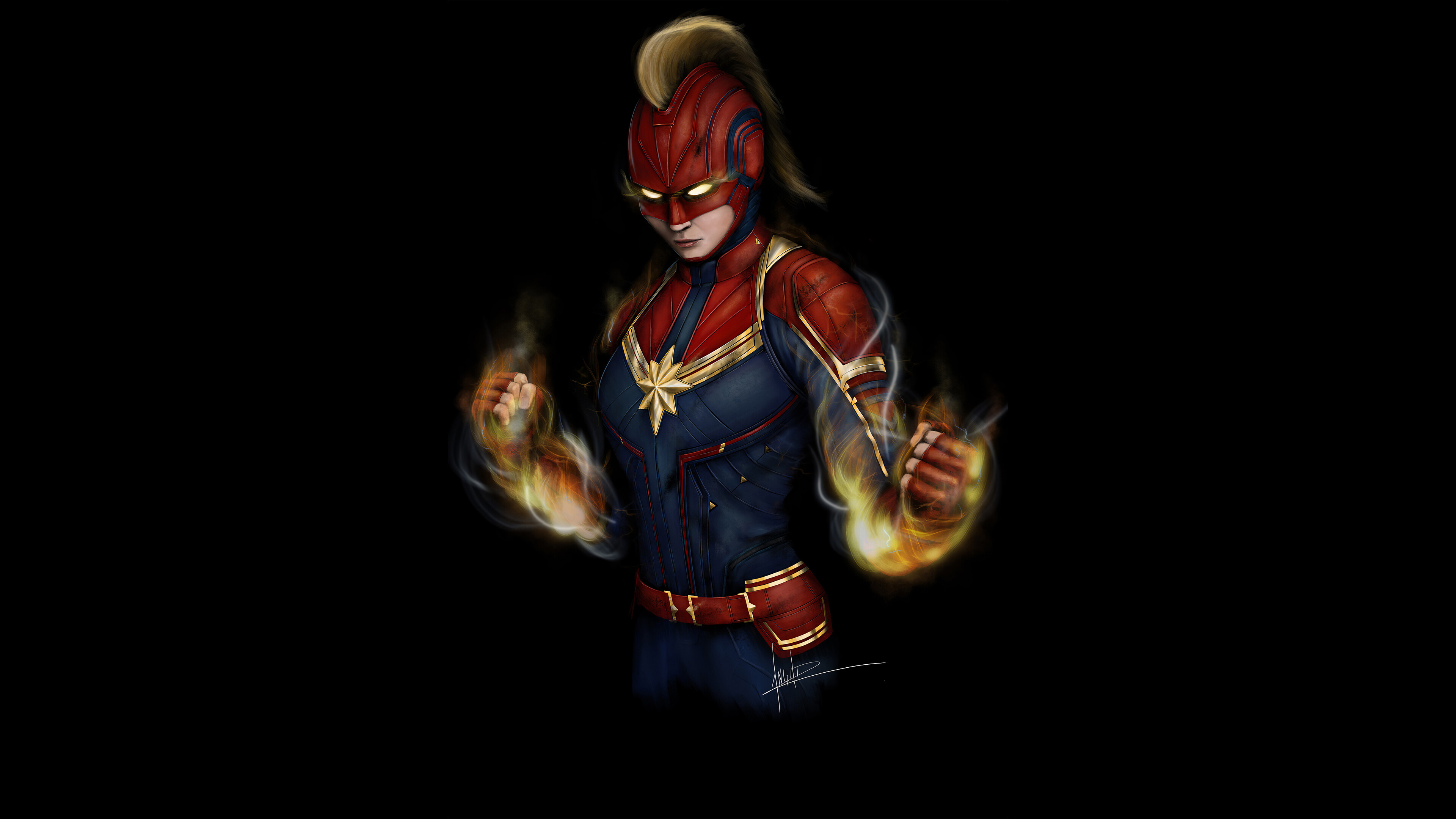 Artwork, Captain Marvel Wallpaper, 3840x2160 4K Desktop