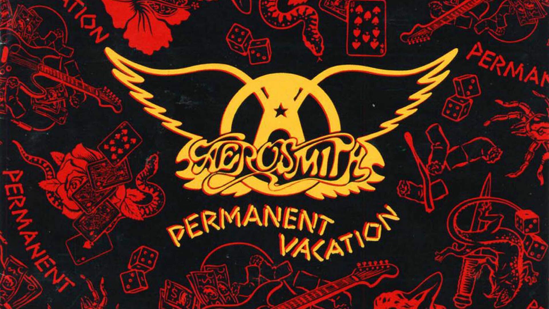 Aerosmith, Band Logo, Vintage, Vinyl Records, 1920x1080 Full HD Desktop