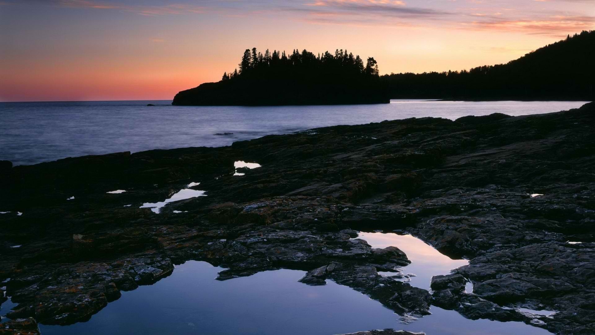 Sunset lighthouses, Minnesota national park, 1920x1080 Full HD Desktop