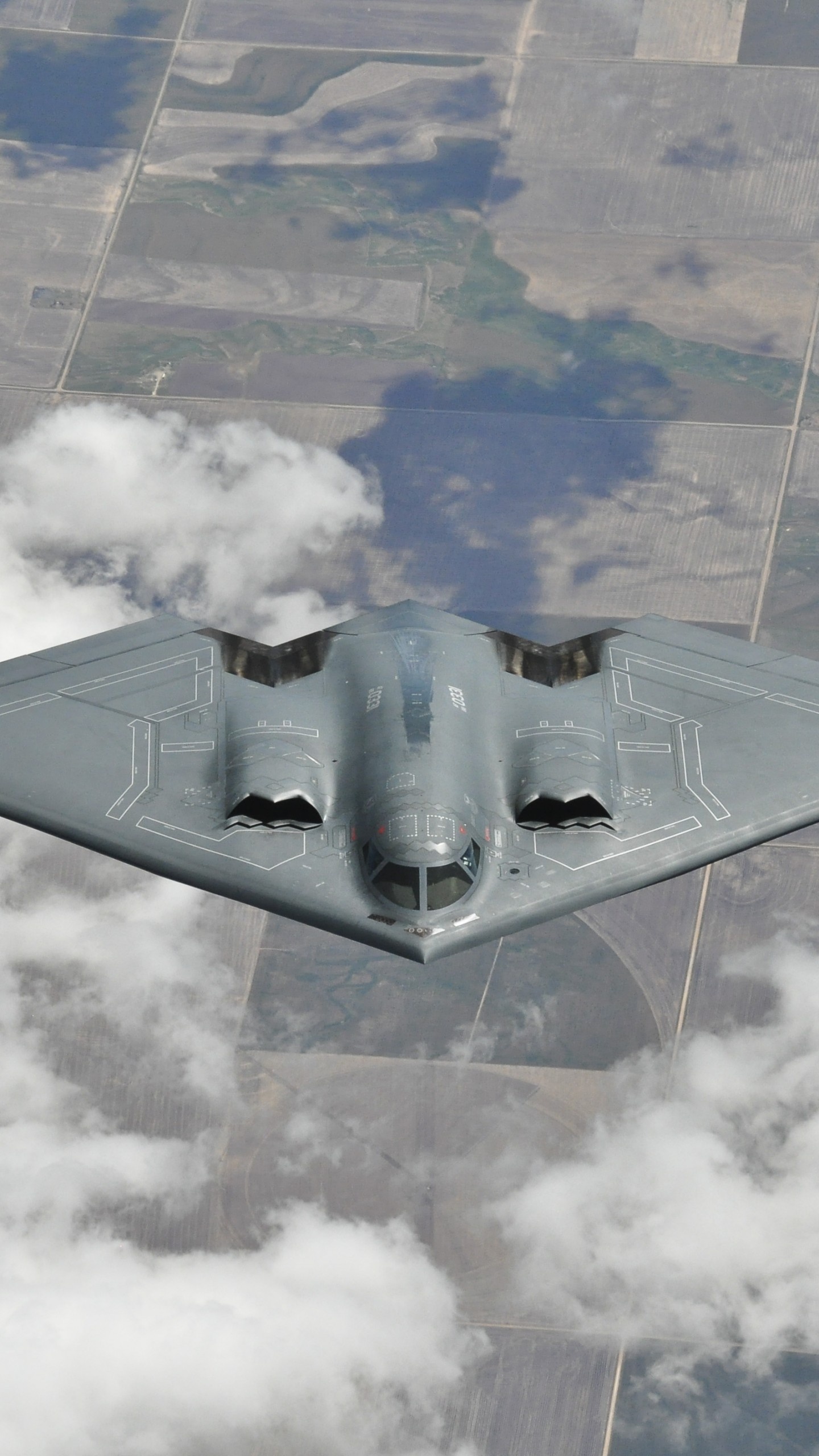 Northrop Grumman B-2 Spirit, Powerful bomber aircraft, US Air Force, Military aviation marvel, 1440x2560 HD Phone