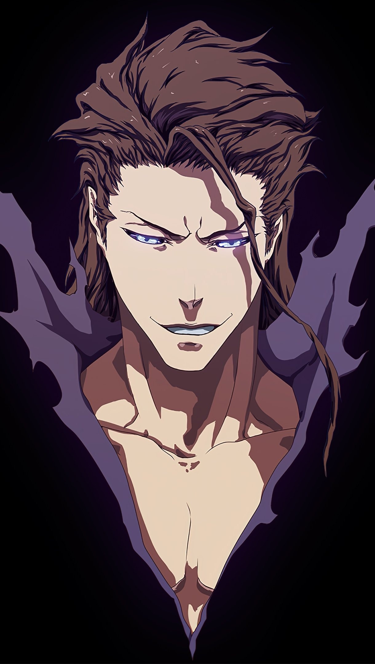 Sosuke Aizen, Bleach, glowing purple eyes, HD Phone wallpaper
