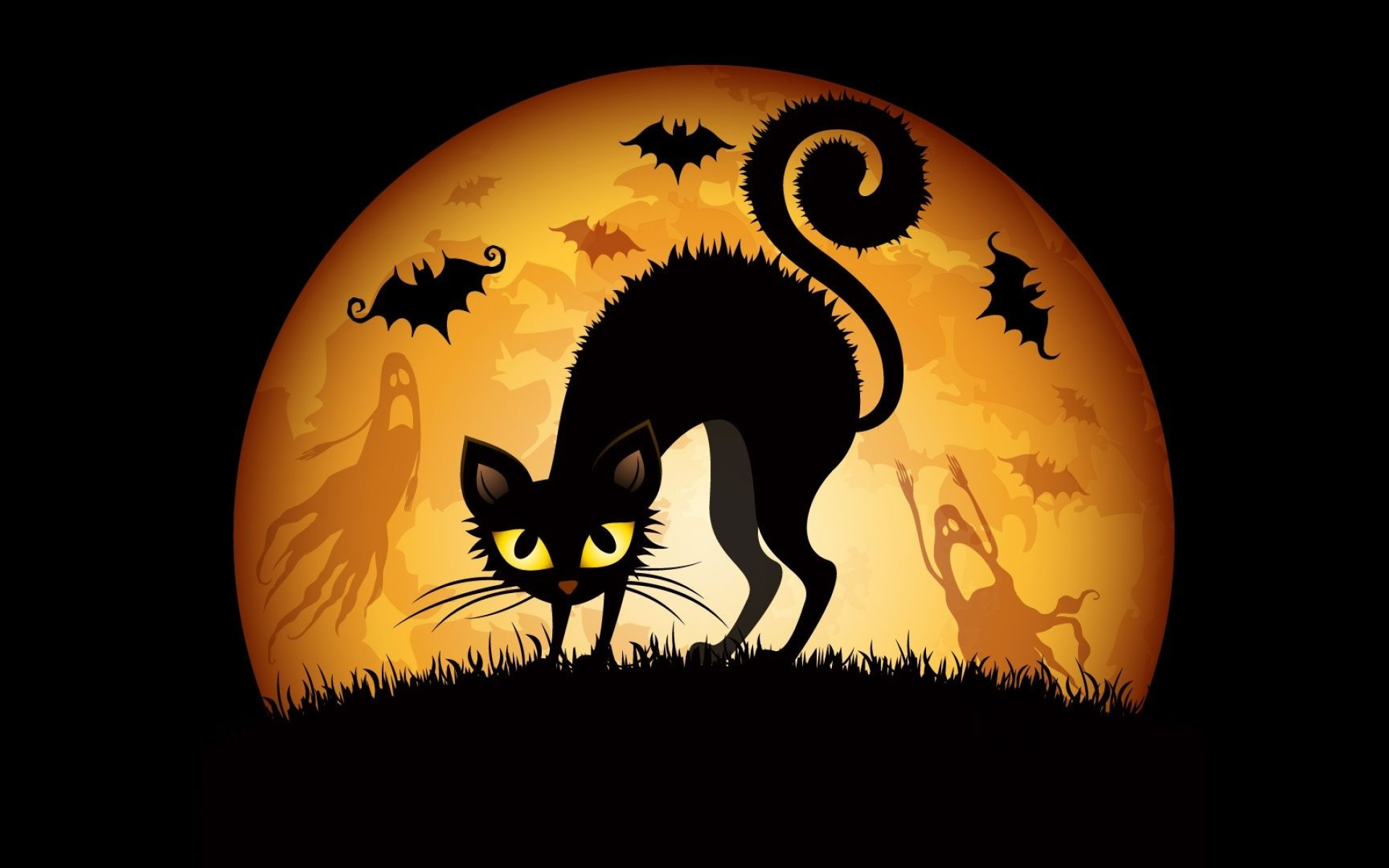 Artwork, Halloween Cats Wallpaper, 1920x1200 HD Desktop