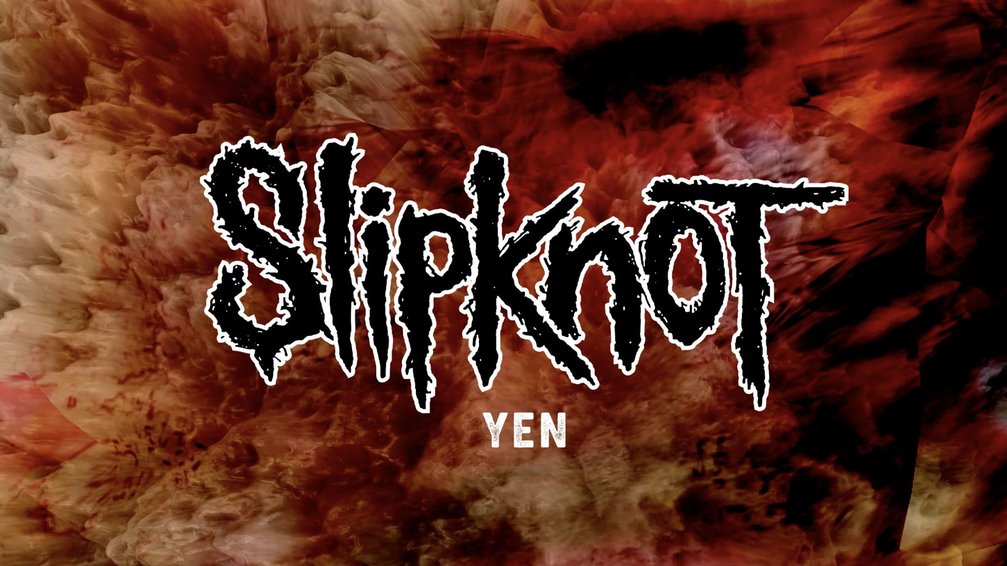 Slipknot logo, YEN text, red smoky texture, HD Desktop wallpaper
