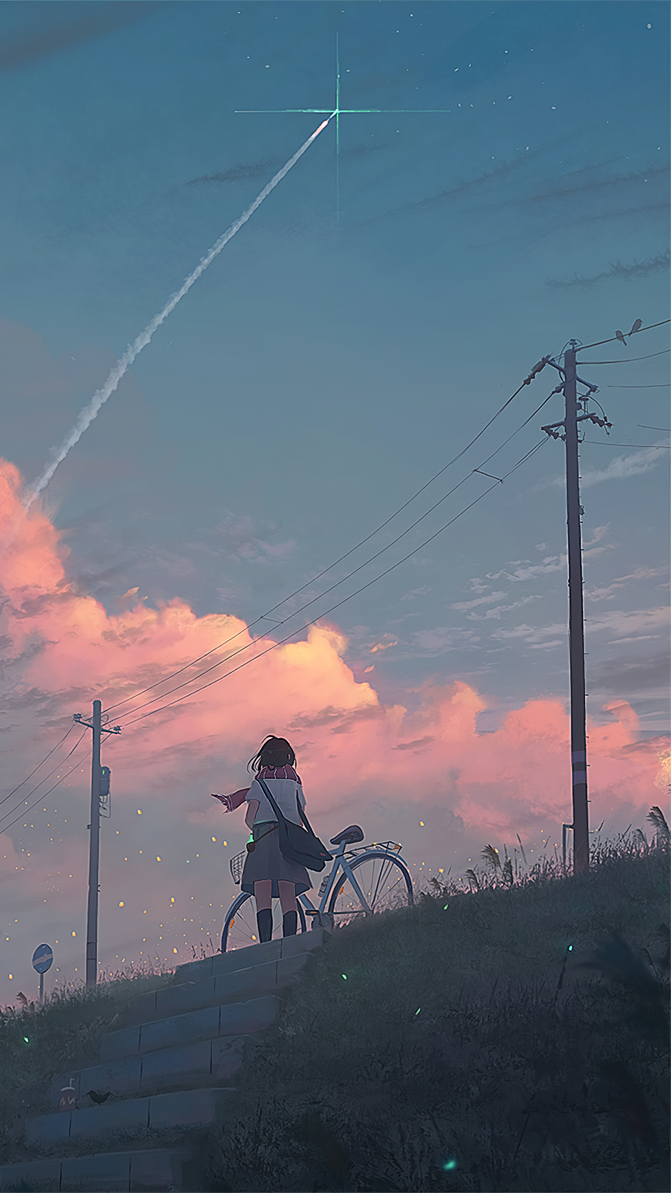 Makoto Shinkai, KMS by Guweiz, Ranimewallpaper, Exquisite artistry, 2160x3840 4K Phone