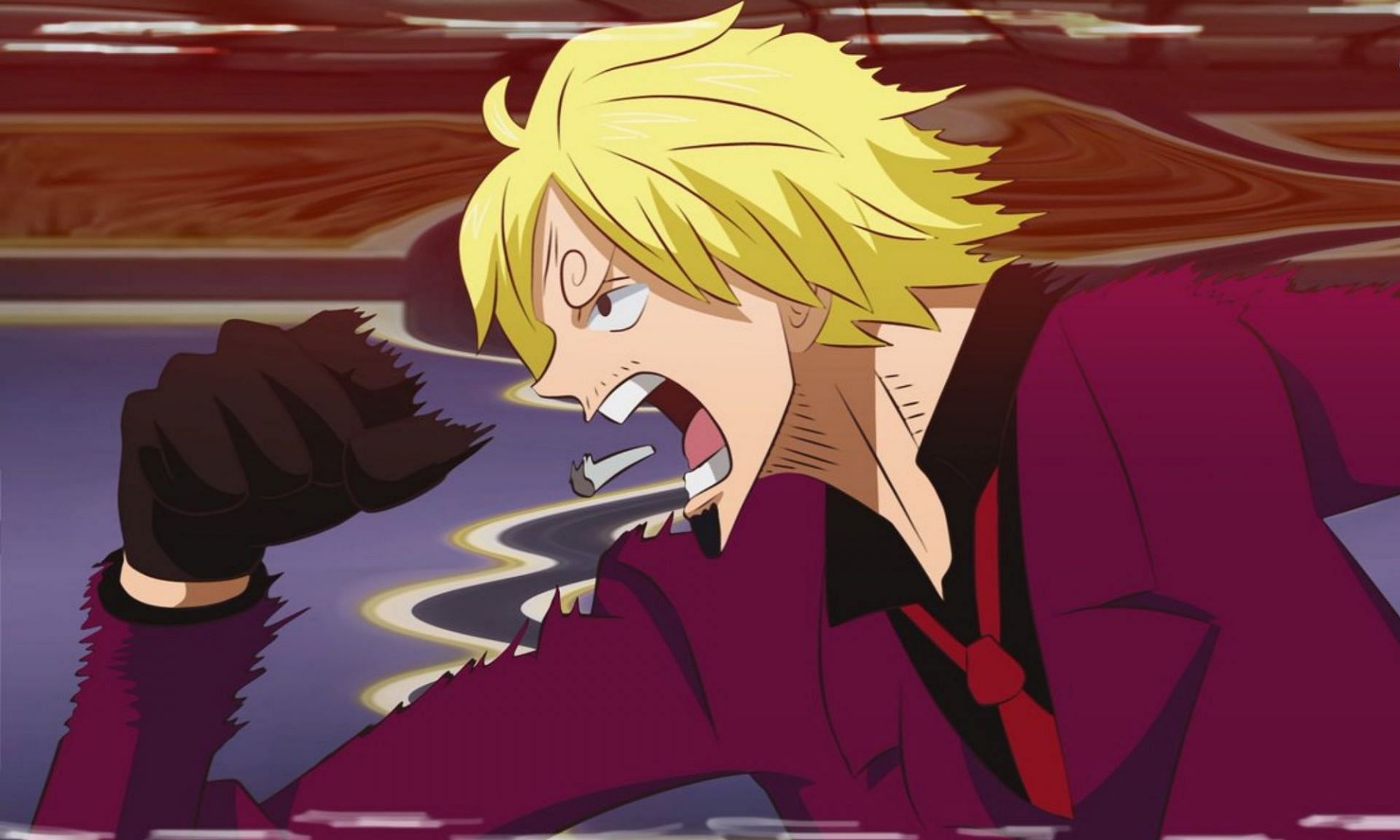 Vinsmoke Sanji, One Piece, maroon suit, HD Desktop wallpaper