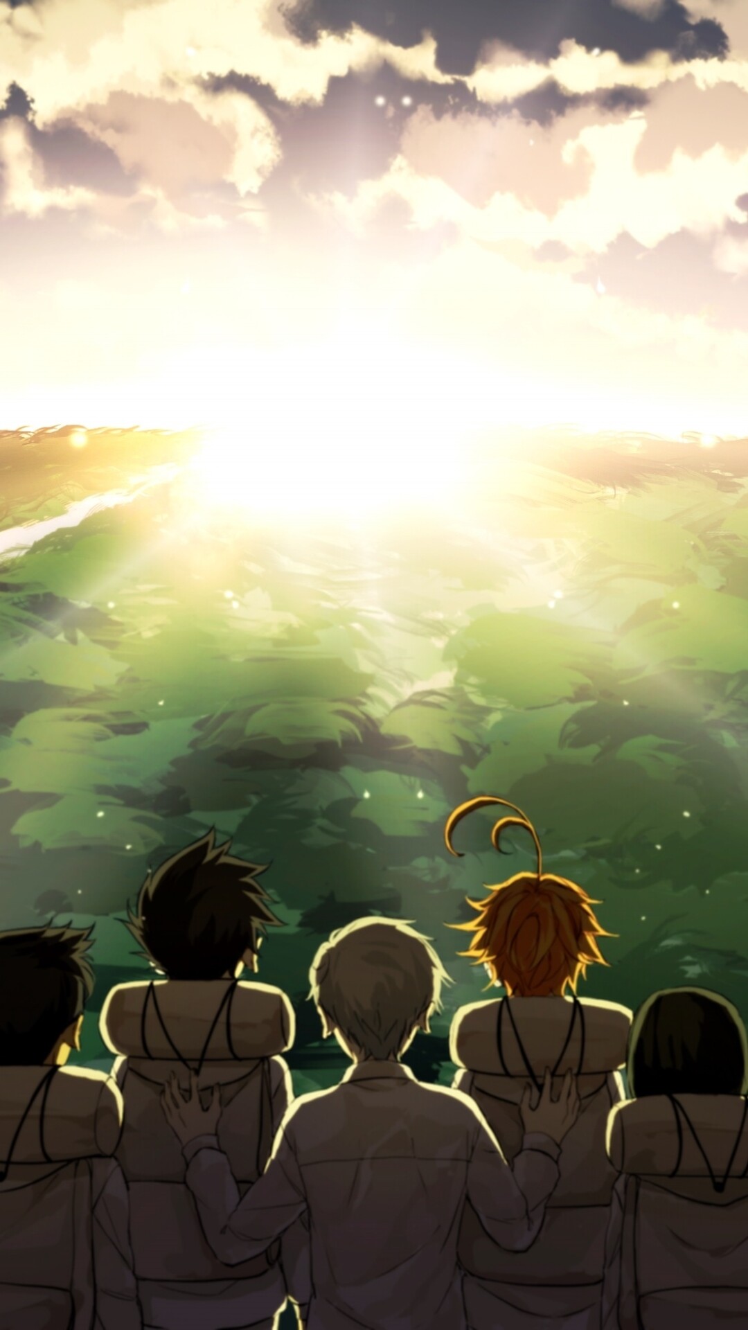 Promised Neverland anime, Engaging storyline, Captivating plot twists, Suspenseful moments, 1080x1920 Full HD Phone