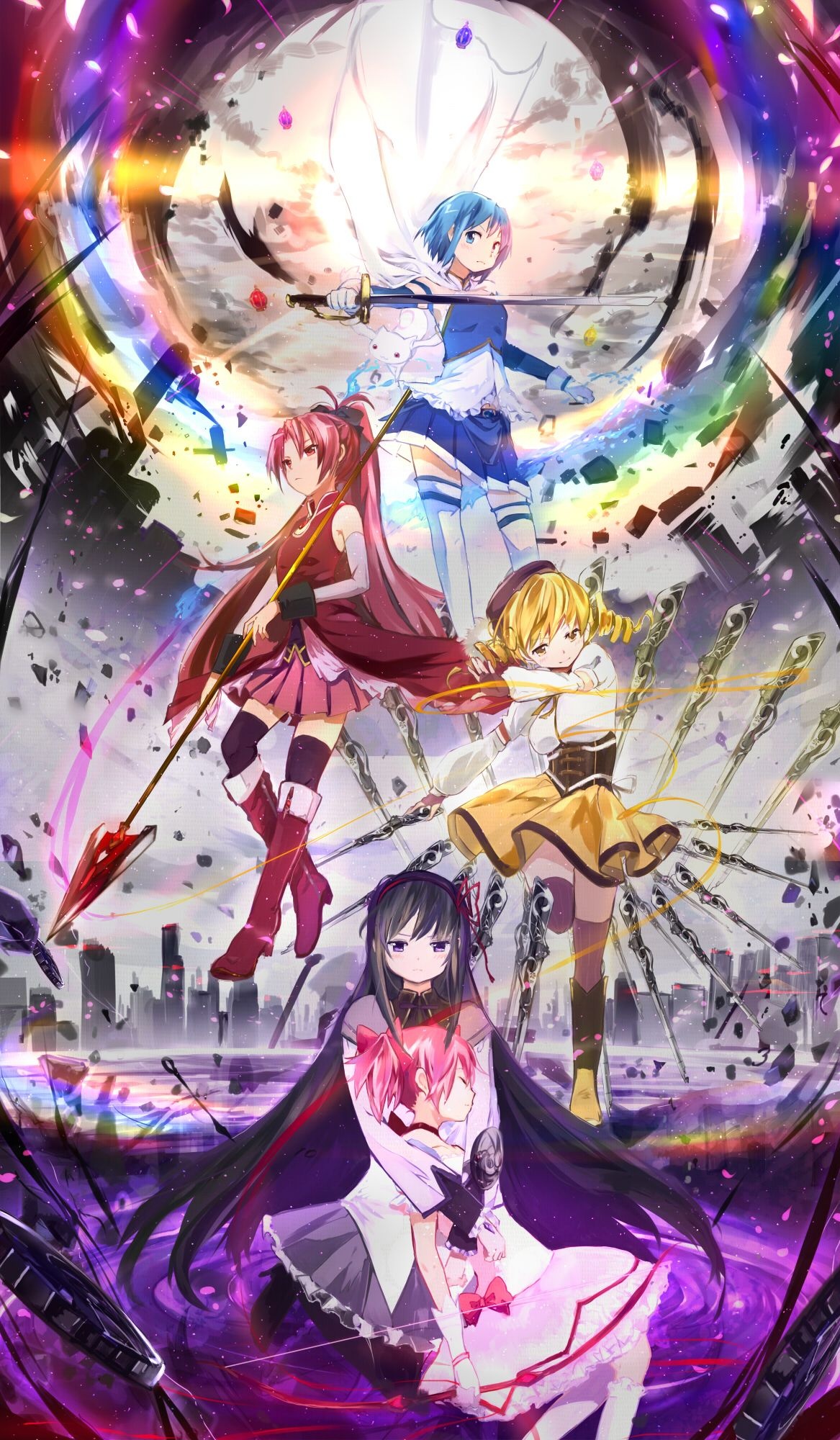 Madoka Magica, Magical girl anime, Mah shjo Madoka Magica, 1170x2000 HD Phone