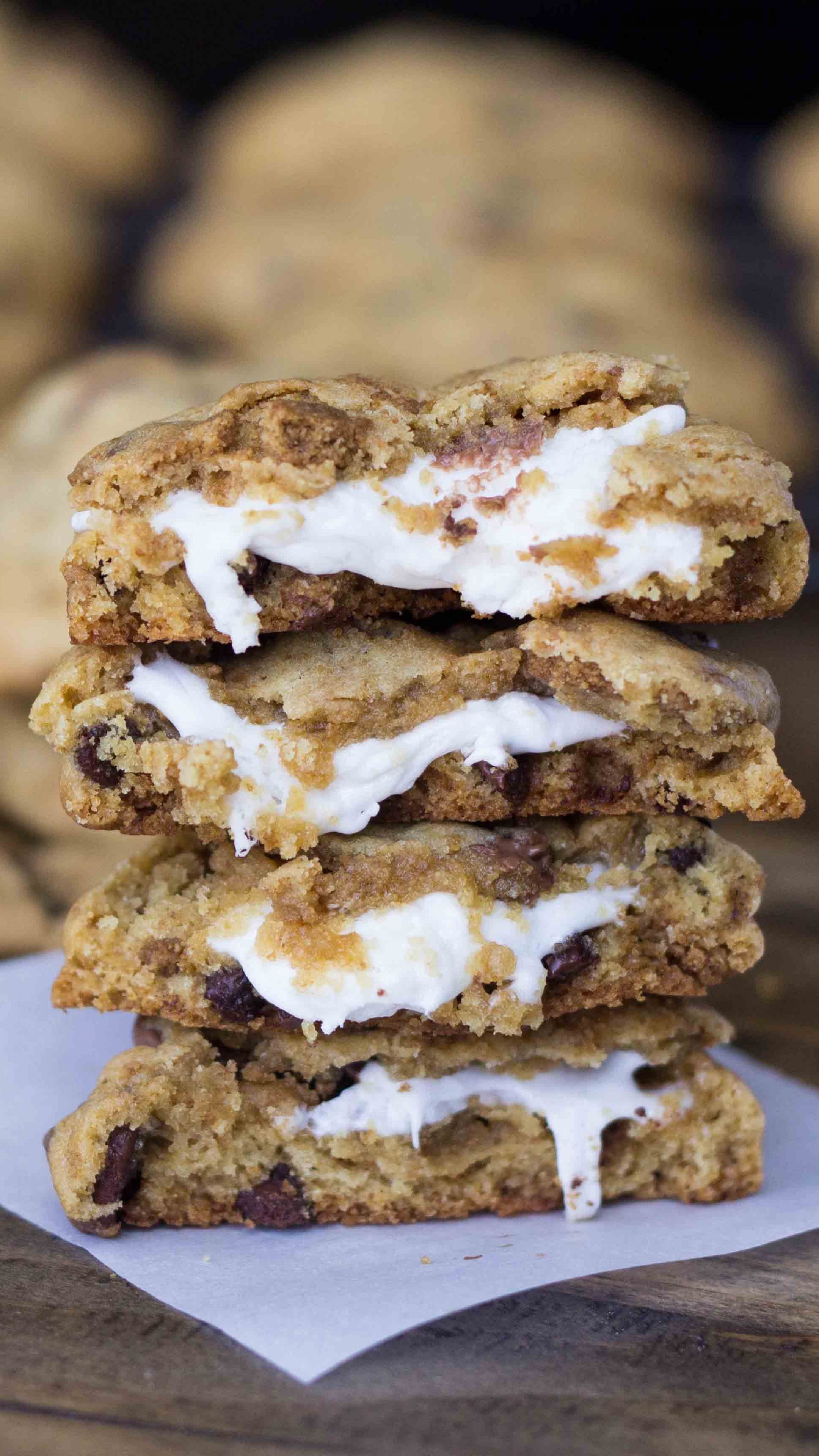 Mouthwatering cookie delight, Marshmallow and chocolate goodness, Scrumptious treat, A taste of heaven, 2160x3840 4K Phone