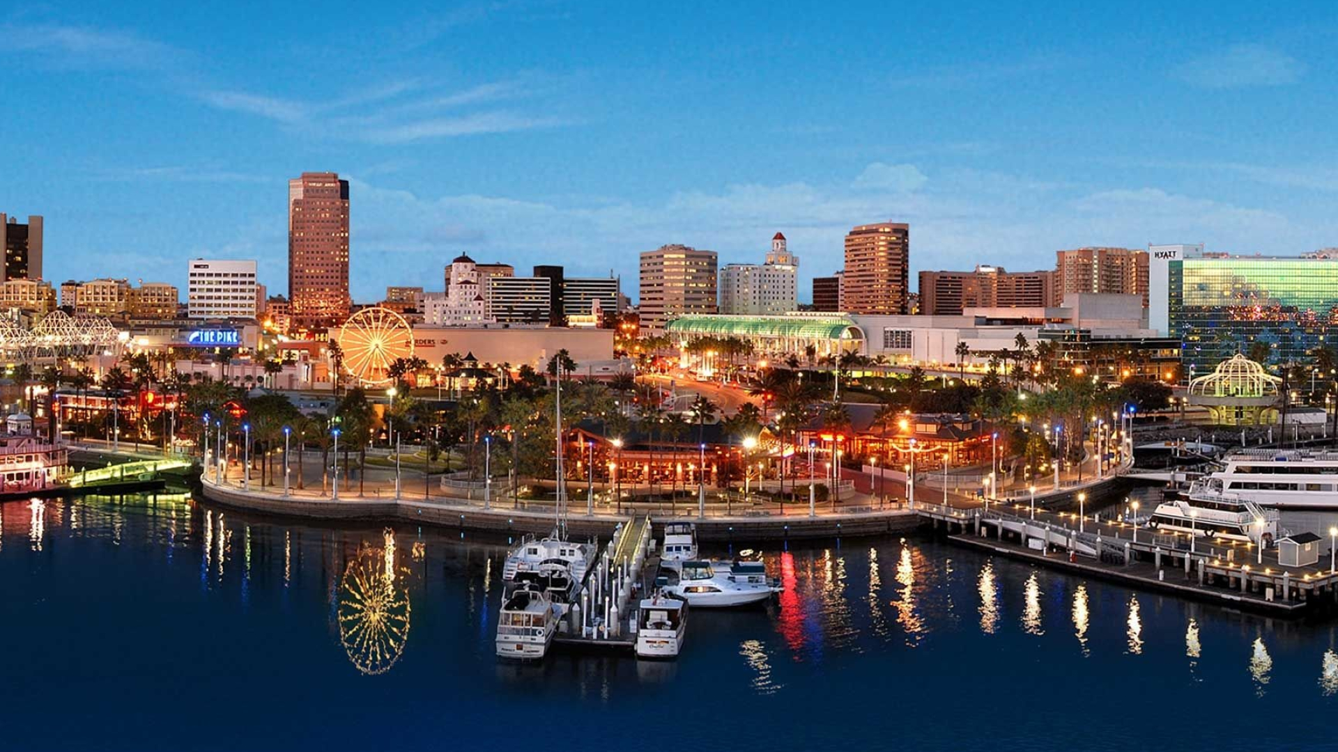 Water front dining options, Downtown Long Beach, 1920x1080 Full HD Desktop
