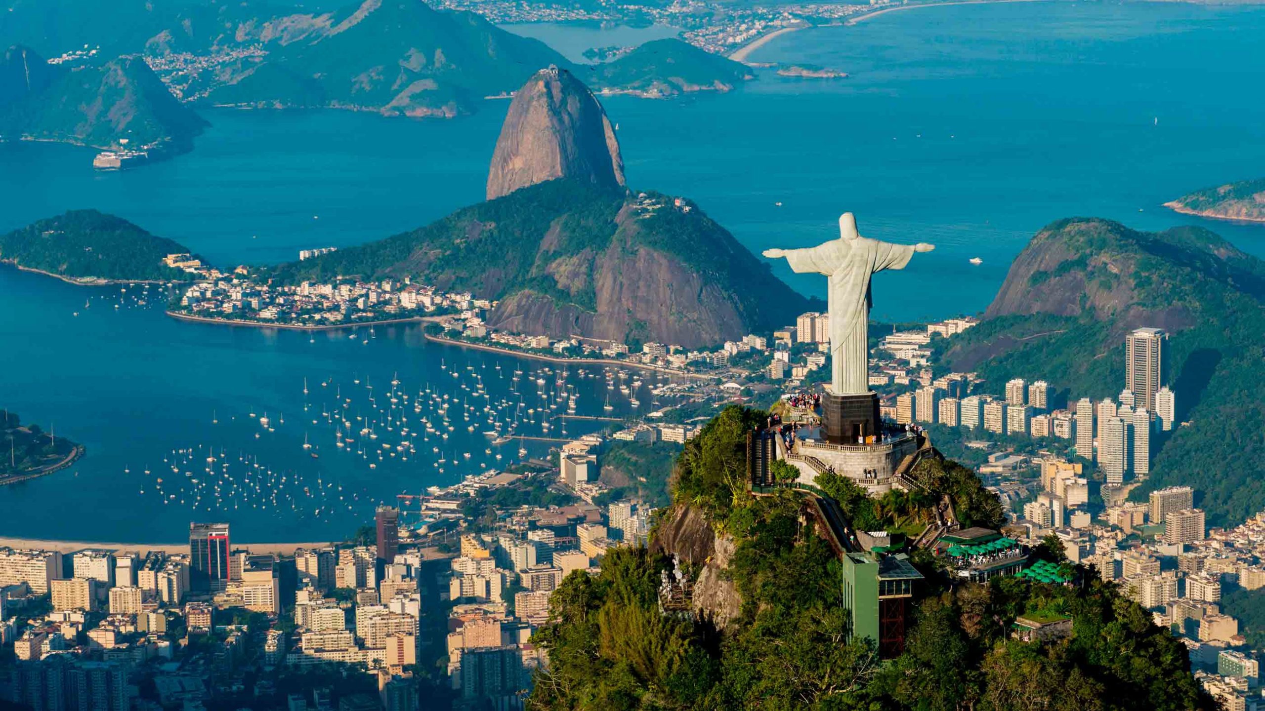 Corcovado Mountain, Rio de Janeiro, Awesome background, Natural beauty, 2560x1440 HD Desktop