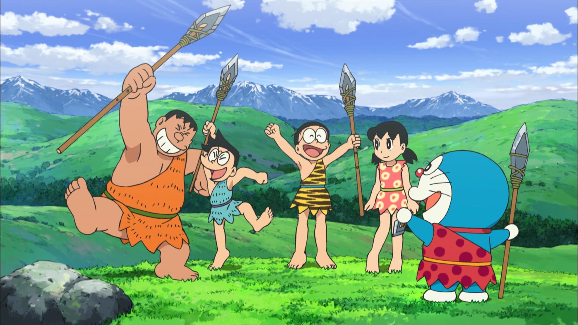 Doraemon: Nobita and the Birth of Japan, Nobita Nobi, Doraemon, Takeshi Gian Goda, Shizuka Minamoto, Full HD Desktop wallpaper