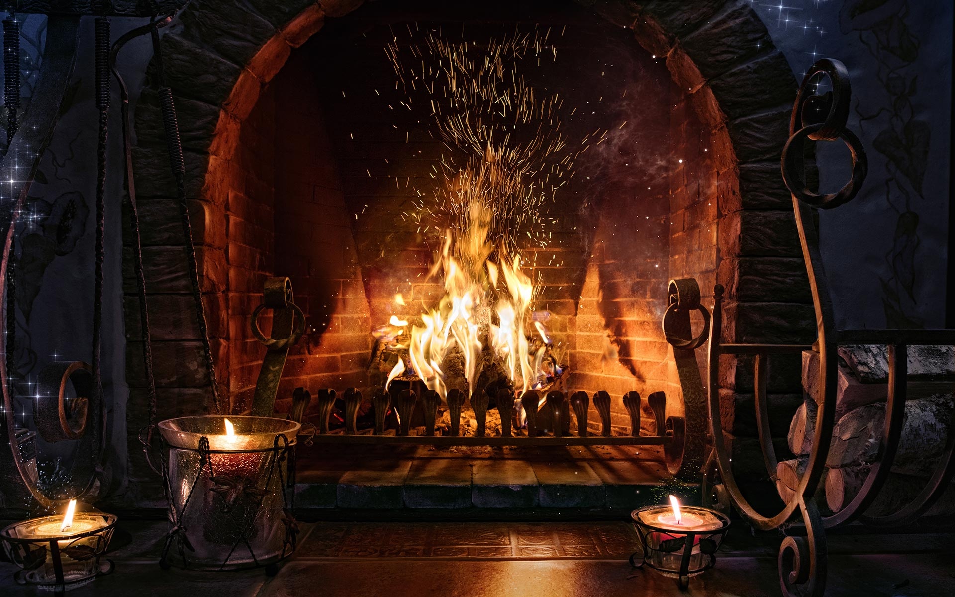 Fireplace photography, HD background, Cozy atmosphere, Warmth and comfort, 1920x1200 HD Desktop