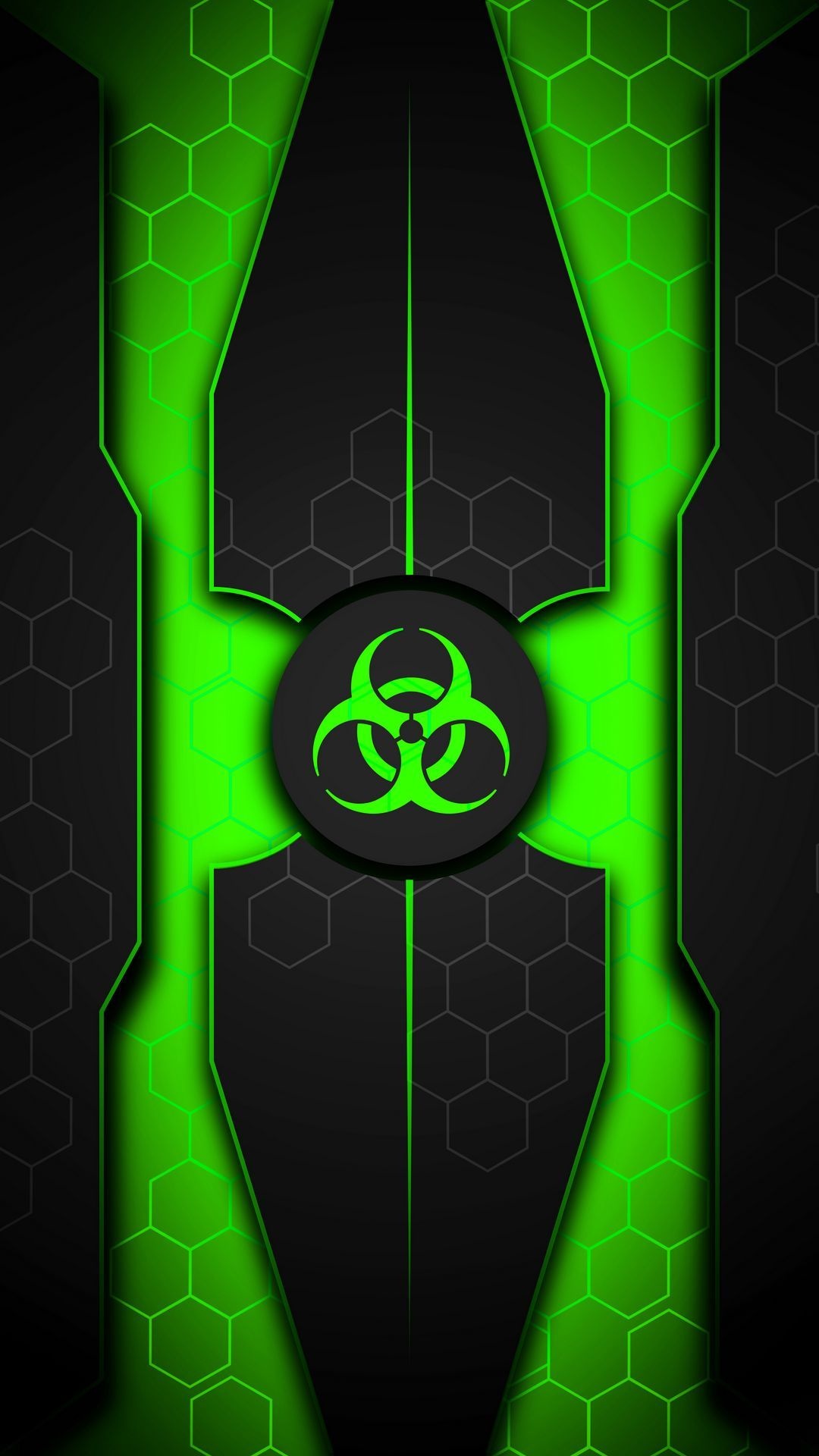 Futuristic, Green Biohazard Wallpaper, 1080x1920 Full HD Phone